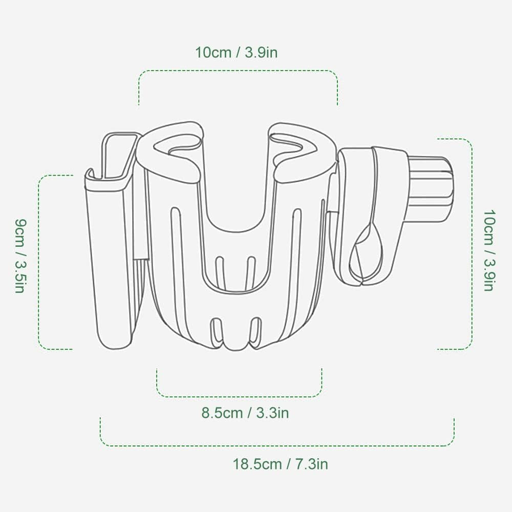 Drink Holder Phone Holder Cup Holder for Pushchairs Buggy Accessories Coffee Holder Bicycle Cup Holder for Wheelchairs, Walkers, Bicycles and Scooters image number 1