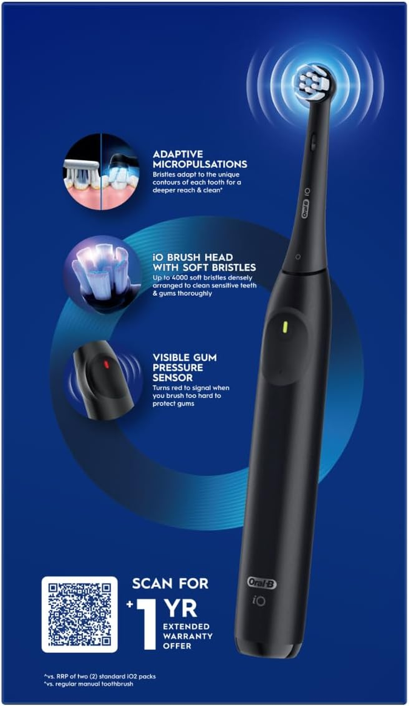 Oral-B Io Series 2 Gentle Clean Electric Toothbrush Duo Family Pack, Black and Blush Pink image number 2