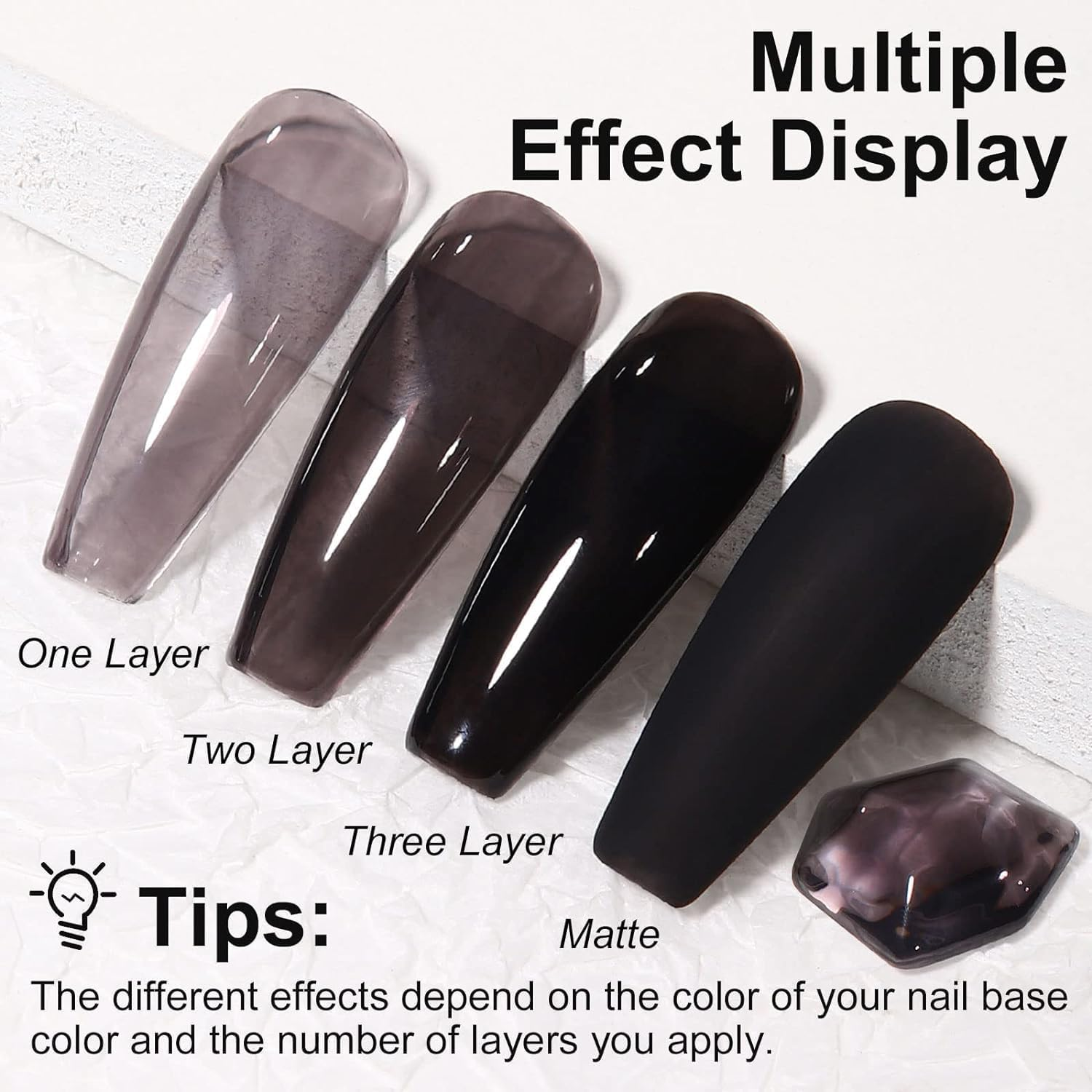 KRISNICE Jelly Crystal Gel Nail Polish Set Wine Burgundy Red Black Translucent Fall Autumn Designs Manicure DIY Home UV LED Soak off Art Gift (CS2-014) - Cs2-004 image number 2