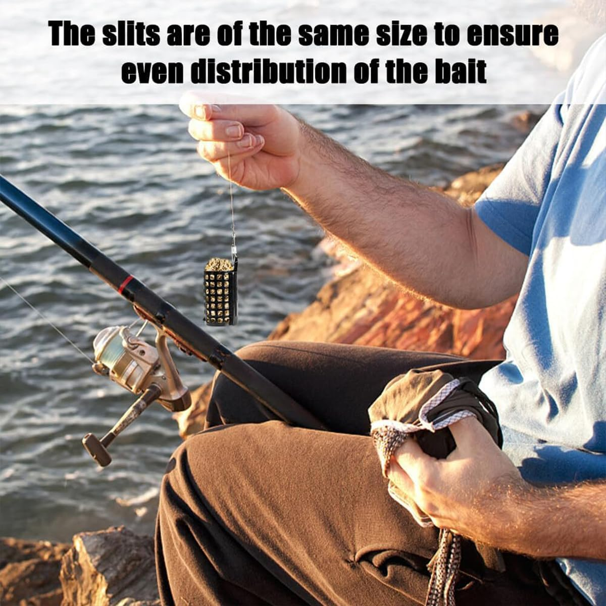 AIMALL 3-Piece Stainless Steel Fishing Bait Cage, Durable round and Square Feeder Set with Snap Fasteners, Ideal for Carp and Freshwater Fishing image number 4