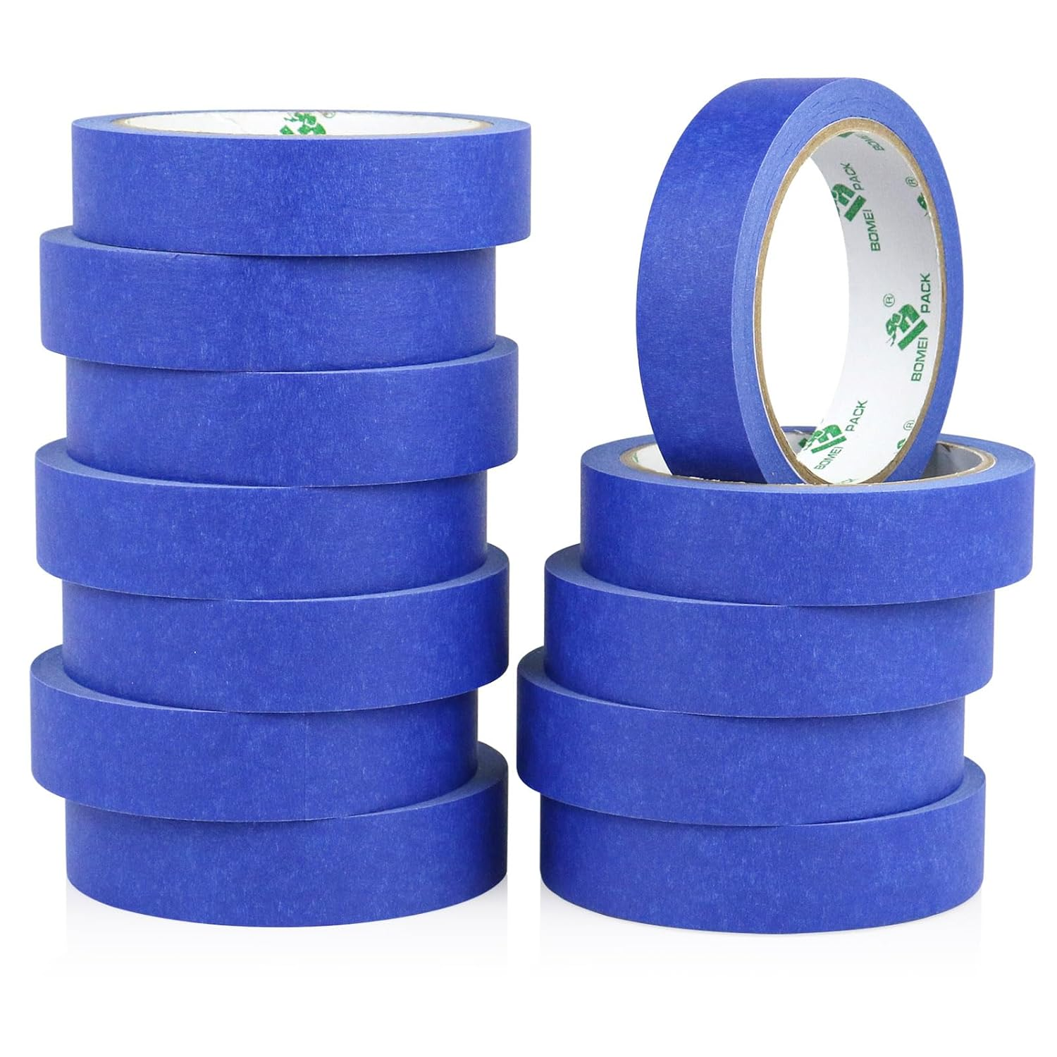 BOMEI PACK Blue Masking Tape Decorative Writable Blue Painters Tape for Arts & Crafts,12 Rolls Pack, 24Mm X 20M per Roll image number 4