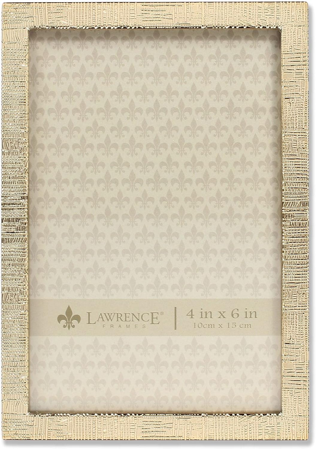 Lawrence Frames 712446 4X6 Silver Metal Linen Pattern Picture Frame image number 5