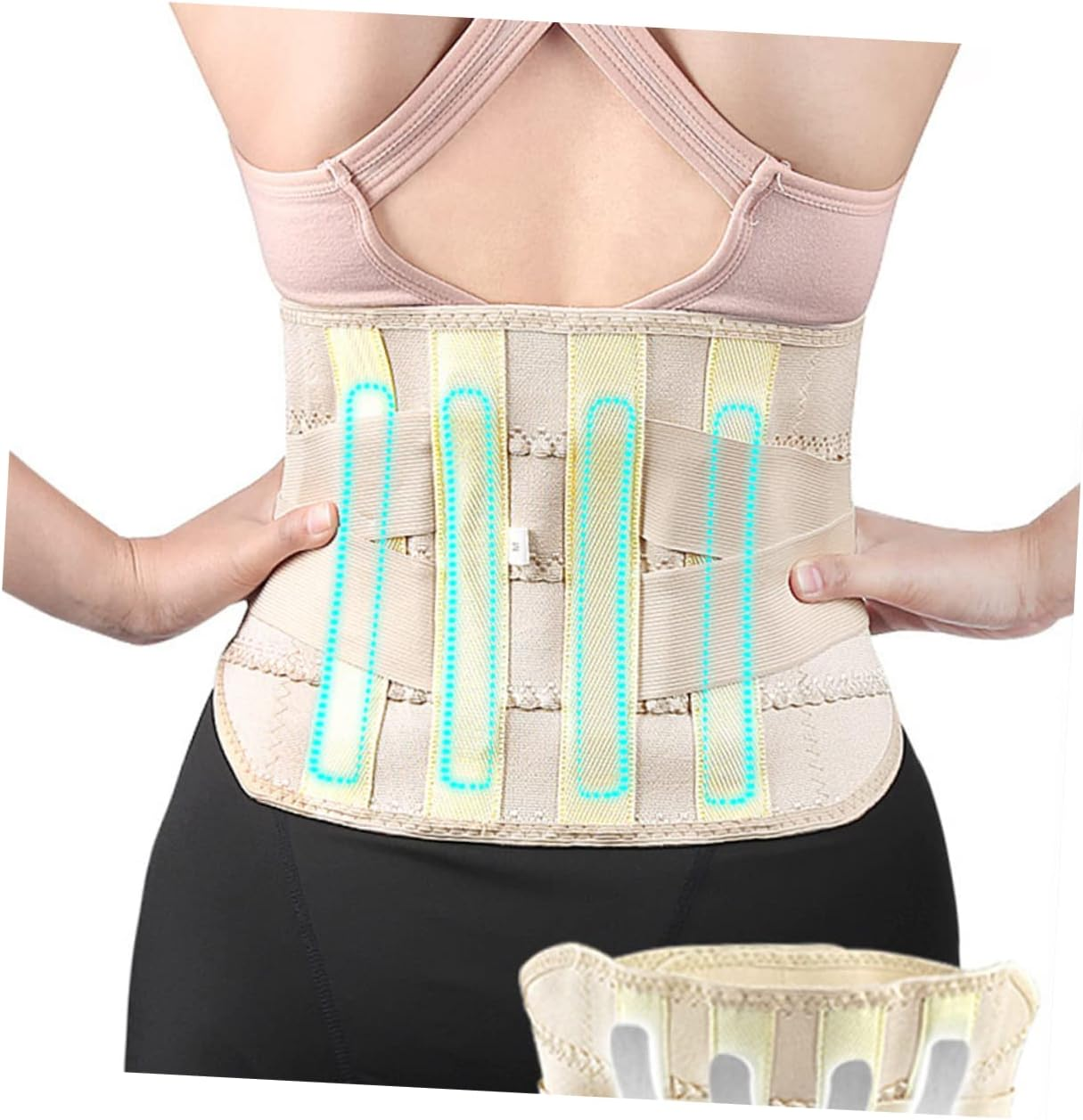 FRCOLOR Postpartum Belly Wrap Band Breathable Cotton Waist Trainer for Women Tummy Corset with Steel Support Lightweight Waist and Back Support for Yoga and Running image number 1