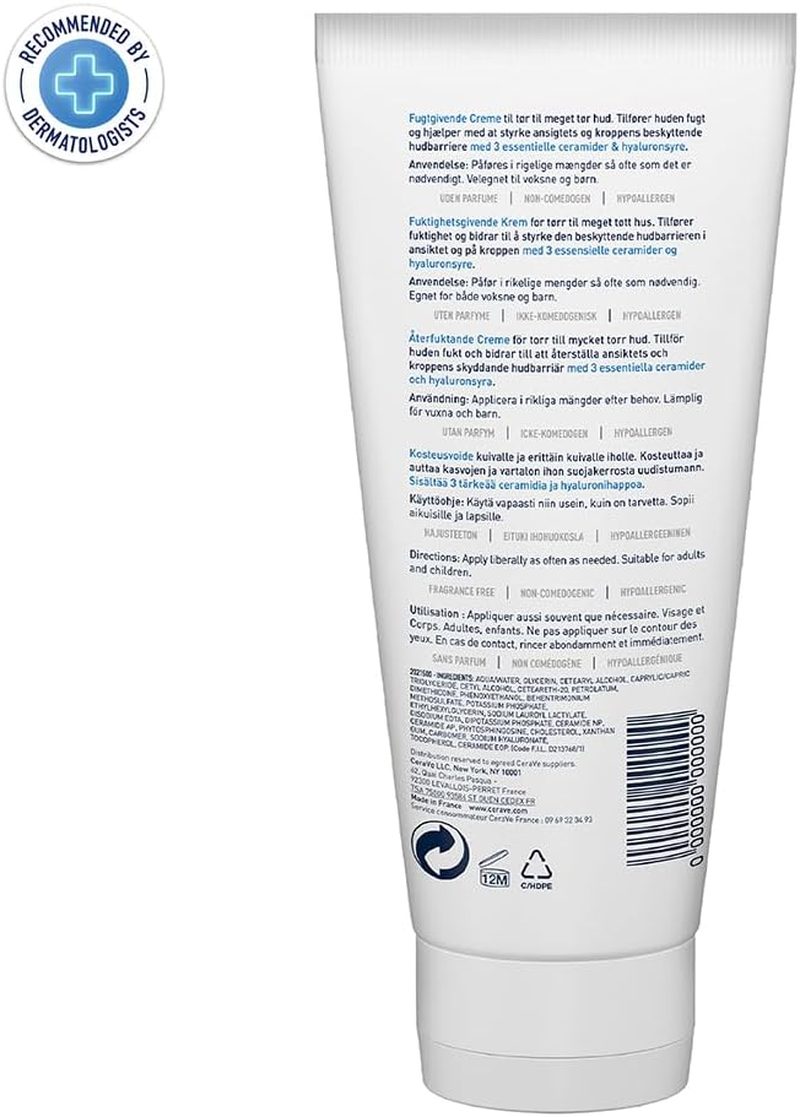 Cerave Moisturising Cream 50Ml, for Dry Skin, Daily Face Moisturiser, Moisturises and Helps Restore the Protective Skin Barrier, Hyaluronic Acid + Ceramides, Fragrance Free image number 4