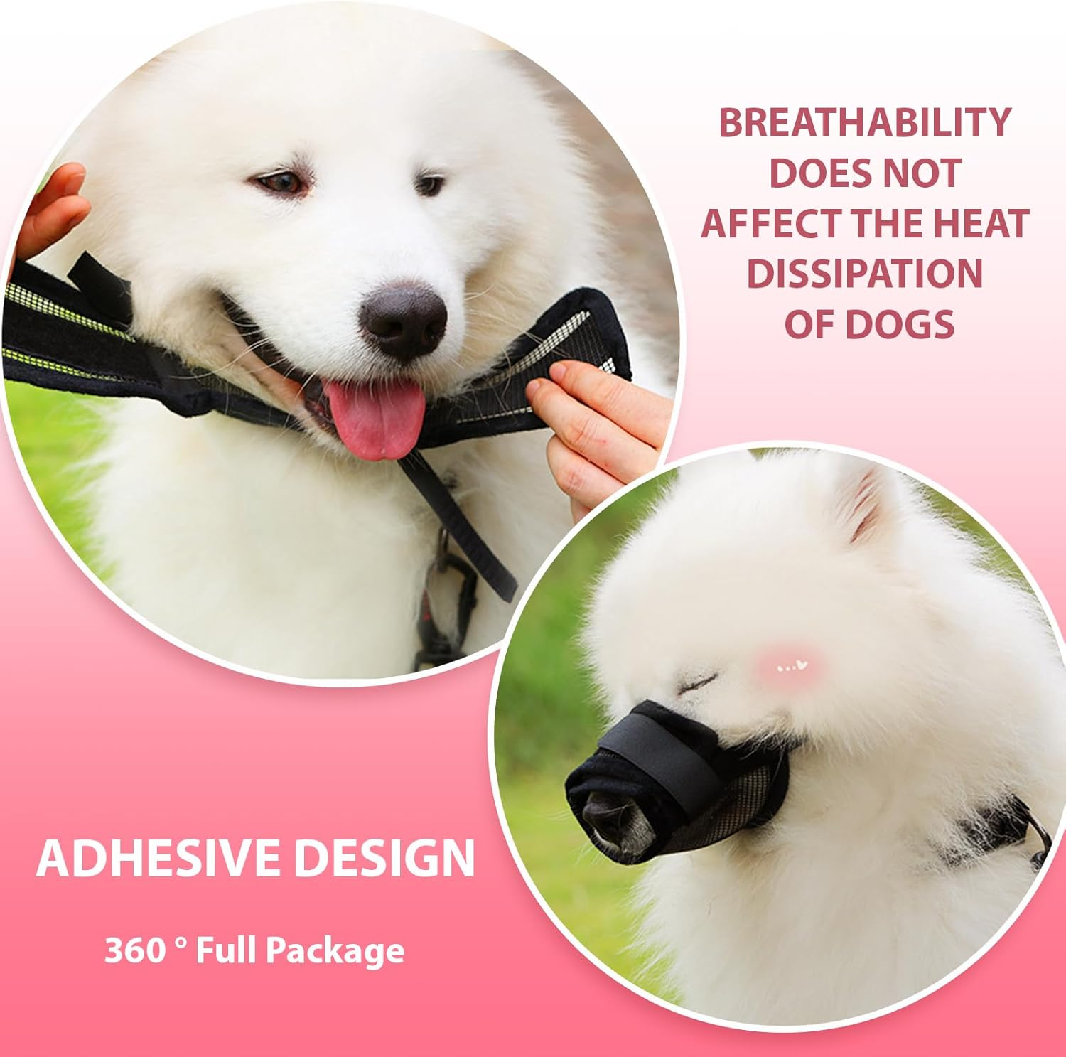 Dog Muzzle- Breathable Soft Mesh Muzzle for Medium Dogs Adjustable Strap,Secure Soft Pad & Comfortable Muzzle anti Biting Barking and Chewing for Grooming,Training,Walking (M Size,Black) image number 5