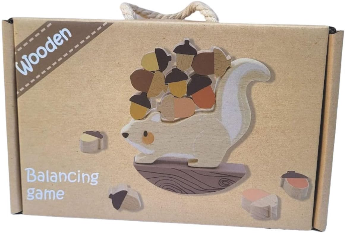Kaper Kidz Wooden Squirrel Balancing Game - Educational Wood Toy for Kids