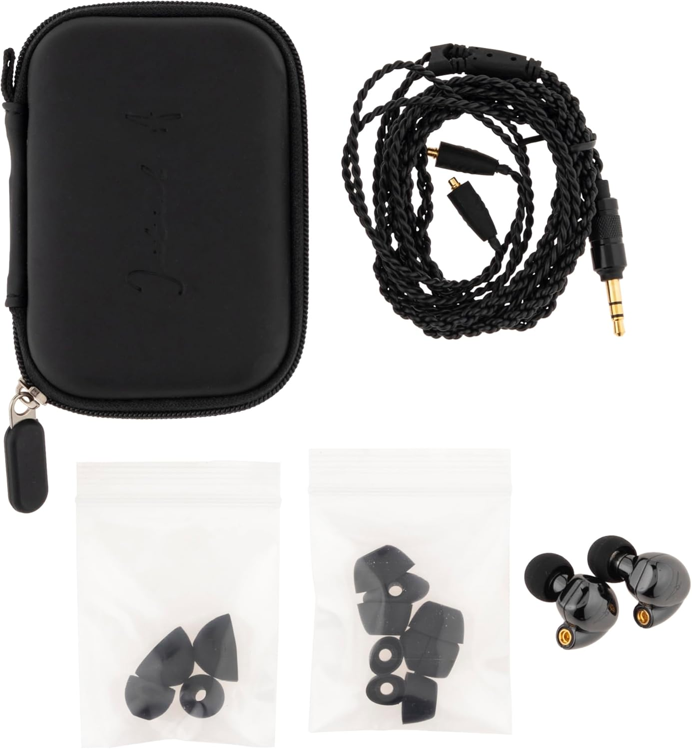 Initial a the Rhyme - the in - 0.4 Inch (10 Mm) Flat Drive Driver Earphones with Ceramic Housing, Black, Approx. W 0.7 X H 0.7 X D 0.4 Inches (19 X 19 X 11 Mm) image number 3