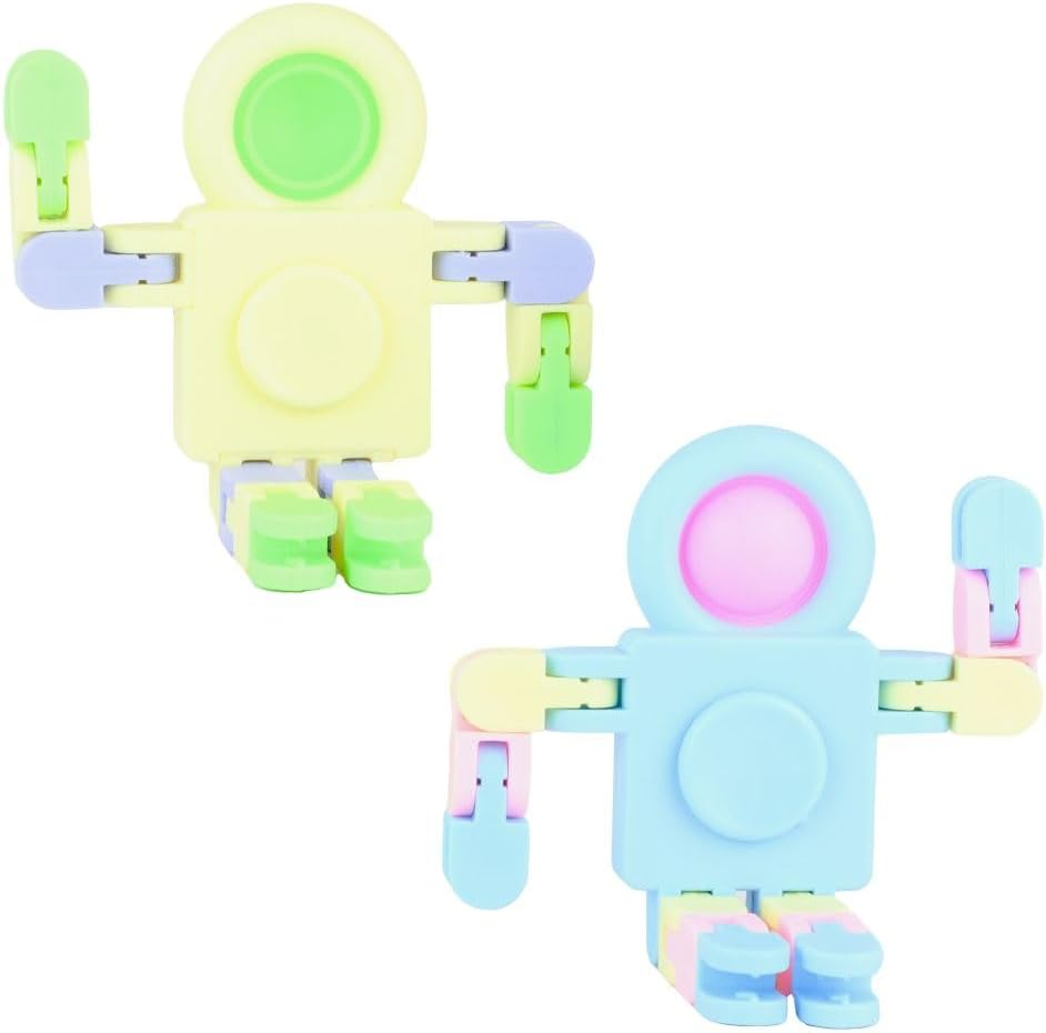 Keycraft Fidget Robot, Pop, Bend and Spin, Pastel Colour, Sensory Toy for Kids and Adults, Tactile Stress Relief, Creative Play, Compact and Portable, Engaging Fidget Companion image number 1