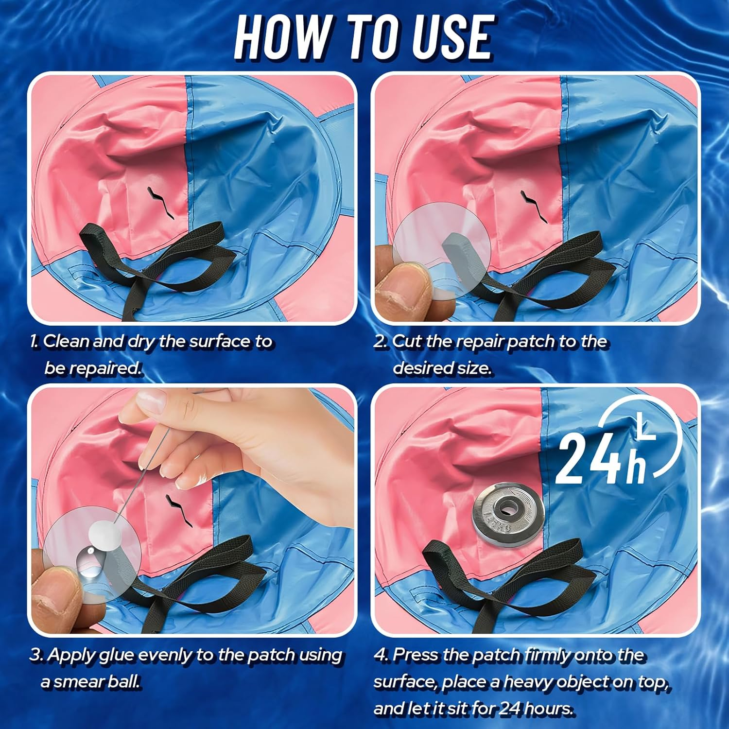 120Ml Air Mattress Patch Kit, Transparent Air Mattress Repair Kit, Inflatable Patch Repair Kit for PVC Inflatable Toy, Pool Liner Patch Kit Inflatable Boat, Swimming Circle, Tent,Quick Repair image number 3