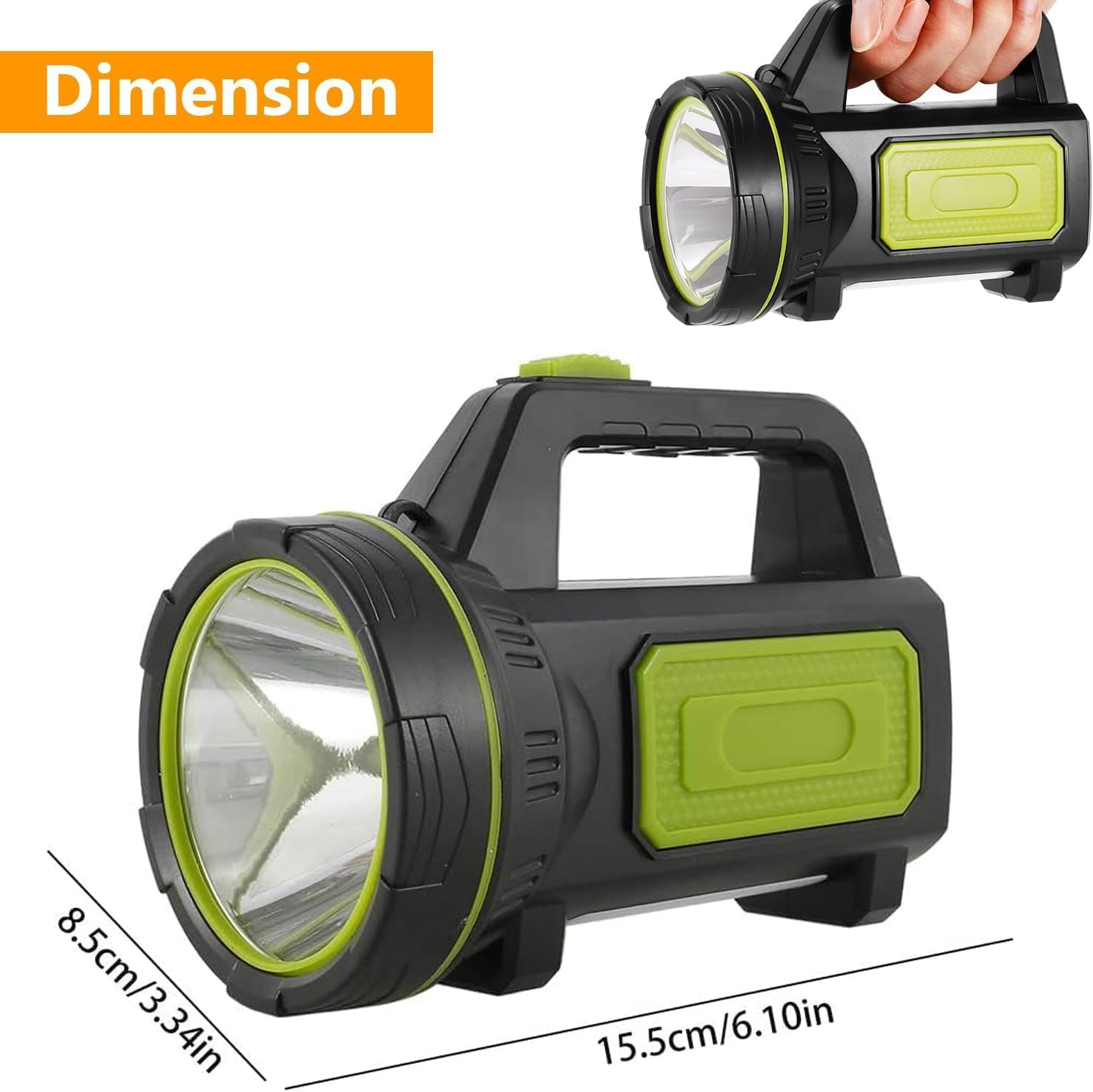 LED Handheld Flashlights, Super Bright Torch Searchlight, Portable LED Spotlight, Rechargeable Waterproof Flashlight Lantern for Camping, Hiking, Fishing, Hunting, Emergency image number 2