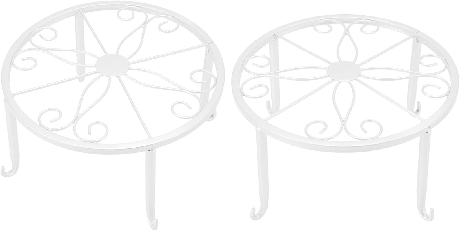 Single Layer Iron Plant Stand Stands Floor Standing Low Plant Pot Rack Potted Plant Stand Flower Pot Shelf Indoor Outdoor Corner Shelf for Planters Vases Lanterns Ornaments Books (White) image number 5