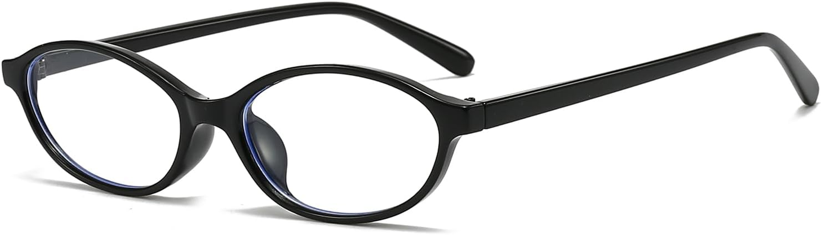 LJCZKA Oval Blue Light Blocking Glasses for Women Men Retro Small Oval Frame Y2K Cat Eye Computer Eyeglasses Clear Lens