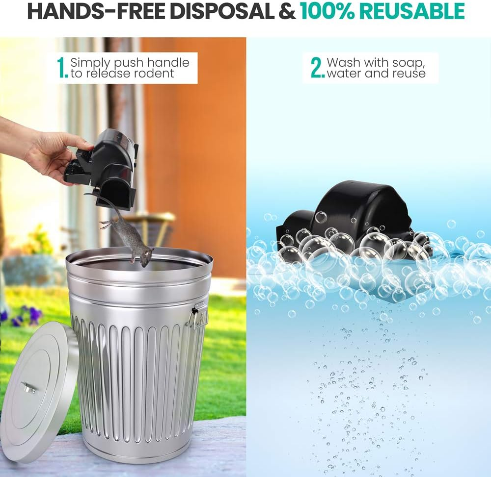 Exuby Pet-Safe & Child-Safe Rat Traps W/Tunnel Design (1-Pack) &ndash; Dual Entry for Better Capture Rate - No Harmful Poison - Prevents Accidental Triggering - Avoid Finger Snapping - Setup in Seconds. image number 4