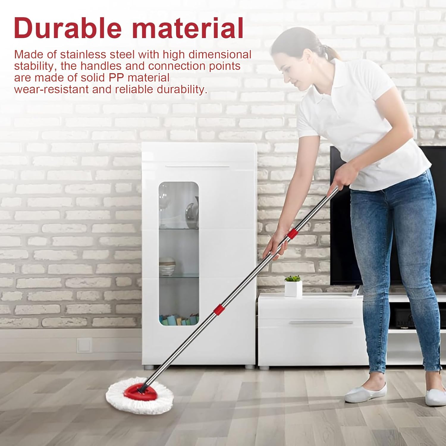 PHMING Telescopic Pole with Handle, Telescopic Pole Window Cleaning, 4 Sections Telescopic Poles, Total Length after Connection up to 148 Cm, for Home, School, Hotel