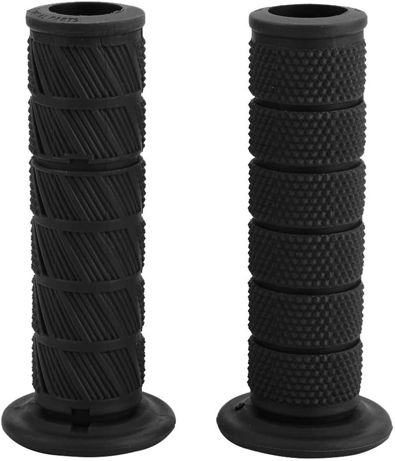 Motorcycle Grips, Motocross Grips Handlebar Grips Universal 2Pcs 22Mm Vintage Motorcycle Handlebar Grips Diagonal Handle Bar Ends for Motocross ATV - Black image number 4
