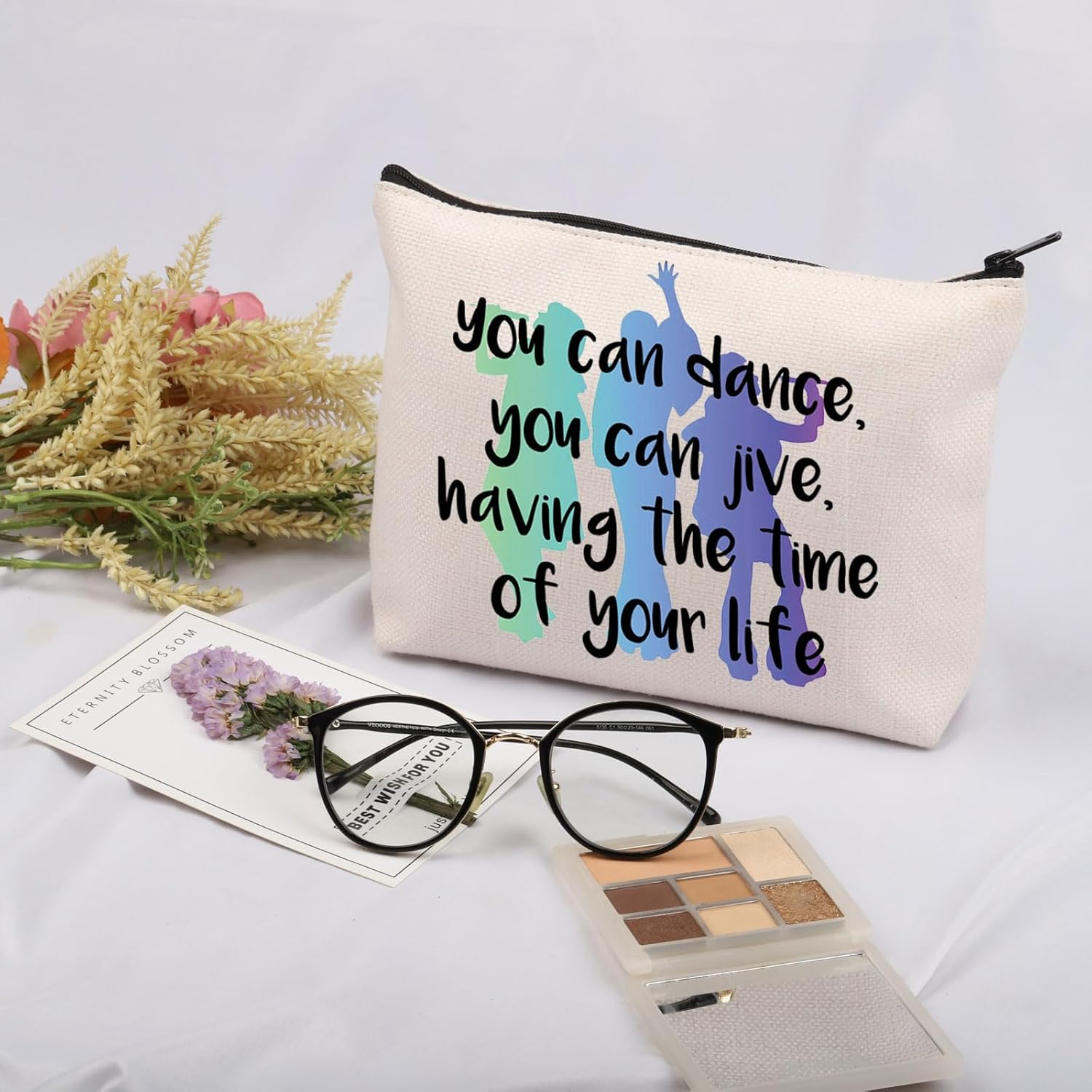 JNIAP Mamma Musical Inspired Gift Dancing Queen Quote Cosmetic Bag Musical Lover Gift, You Can Dance Bag image number 2