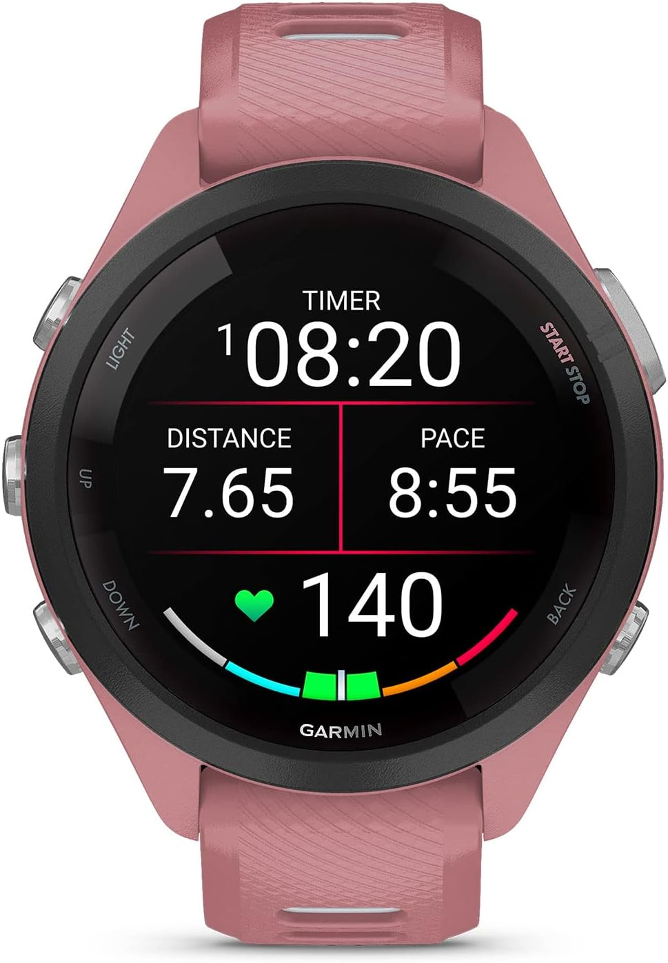 Garmin Forerunner 265S Running Smartwatch for Unisex, Size 42 Mm, Light Pink/Powder Grey