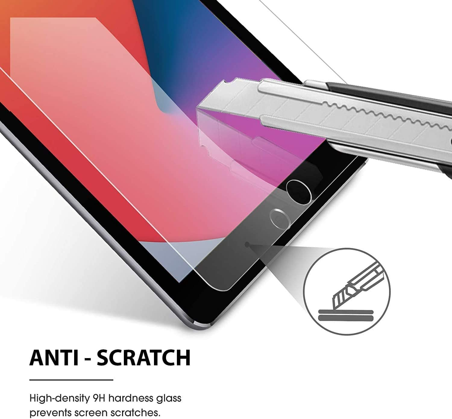 ZUSLAB Ipad 9/8 / 7 Tempered Glass Screen Protector Film (10.2") image number 2