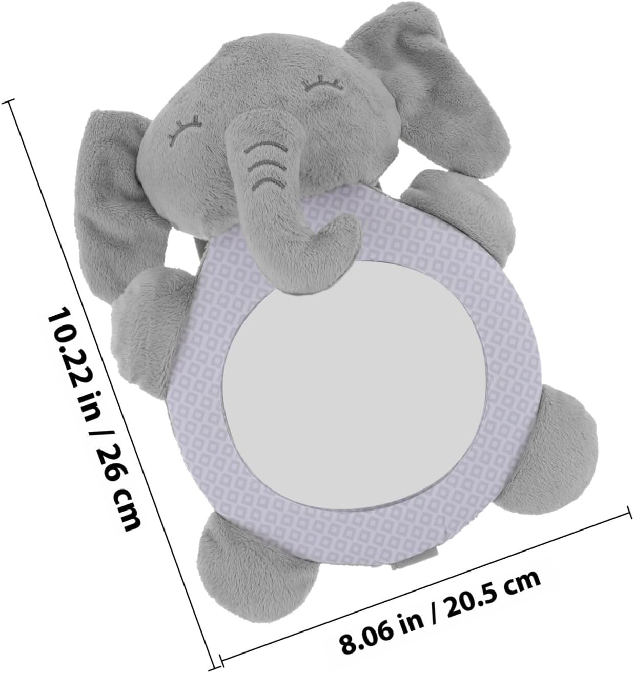 Car Seat Mirror for Rear Facing Safety with Wide View Angle Easy Installation Strap Cute Animal Design Calms Boy Girl during Travel Shatterproof Backseat Observation Accessory image number 6