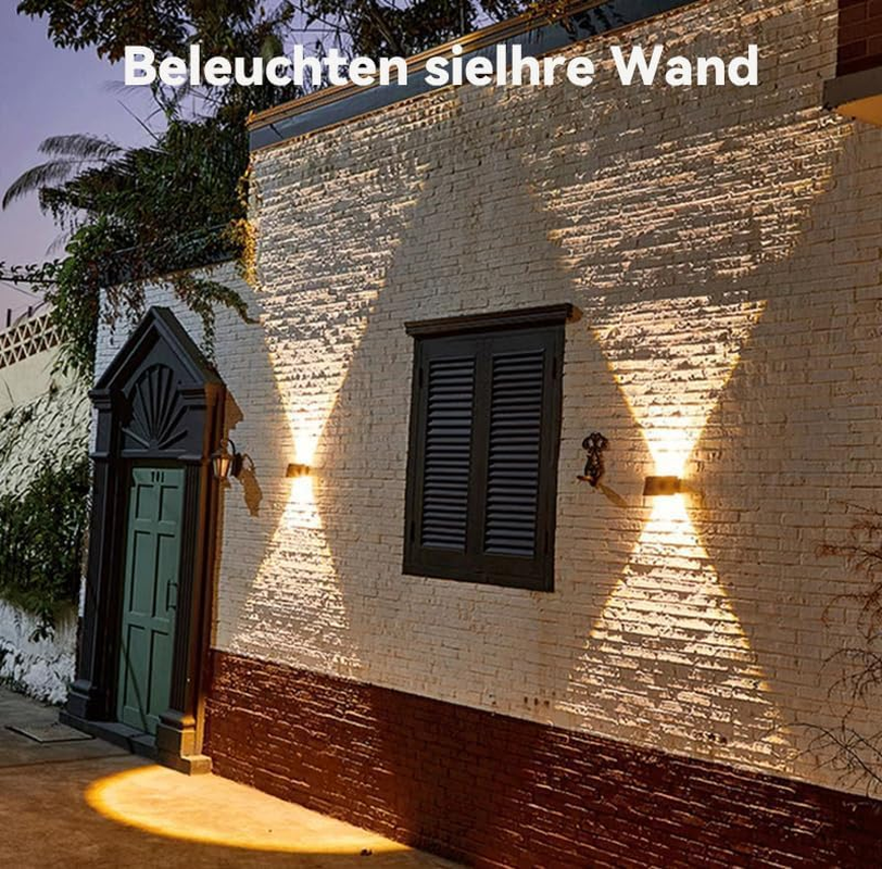 Talwei Solar Wall Light Outdoor up and down Lights Solar Light for Outdoor Use Warm White LED Lighting Waterproof Wall Light Wall Wireless Waterproof Fence (4, 6 Leds)