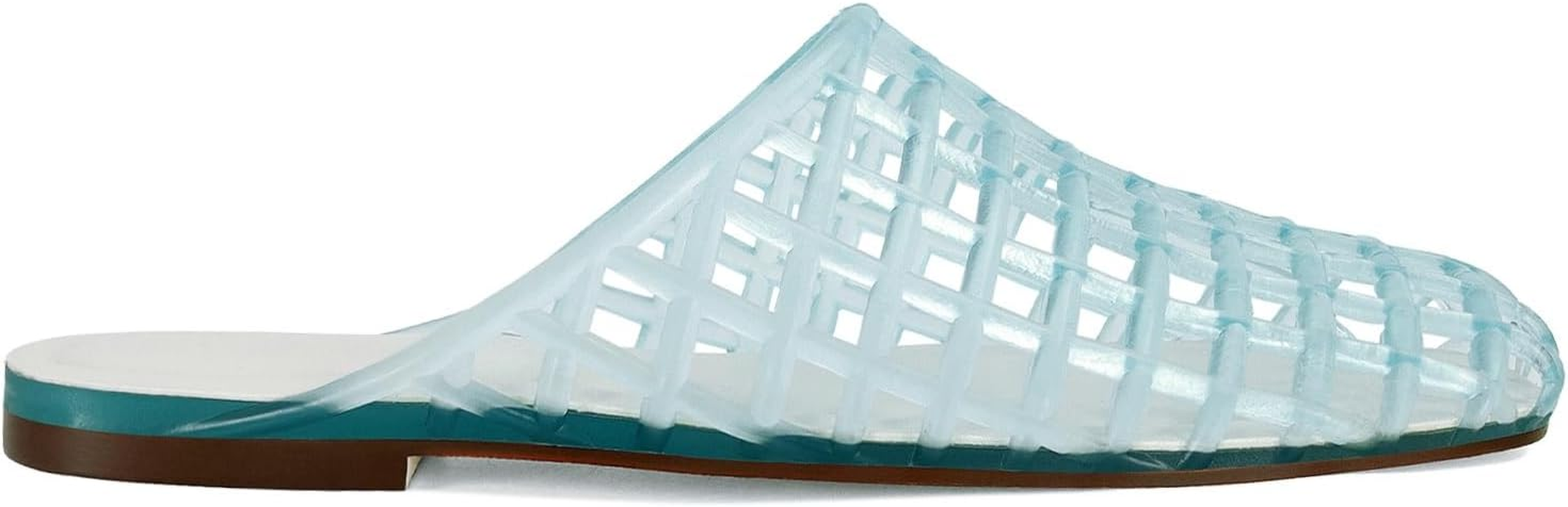 MAIJED Clear Jelly Flats for Women Closed Toe Mesh Hollow Jellies Mule Sandals Slip on Jelly Slides Casual Comfortable Summer Beach Slipper Sandals