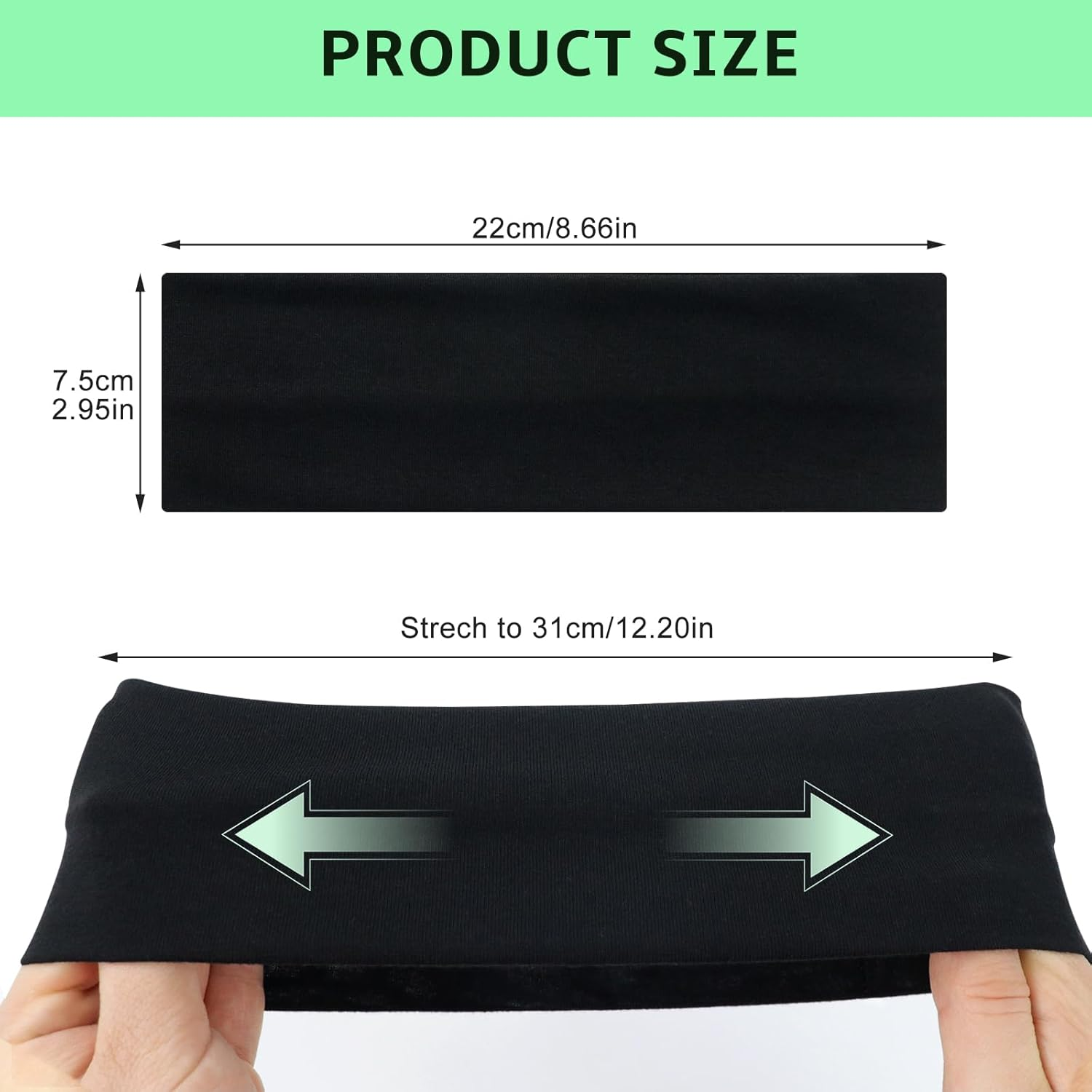 Sularpek 2 Pack Headbands for Women'S Hair, Soft Stretchy Hair Band, Head Bands Adult Women, Fabric Headband for Makeup, Yoga, Running, Unisex Gym Yoga Headbands(Black and Brown) image number 5