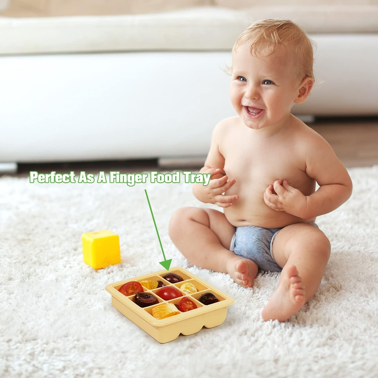Haakaa Baby Food and Breast Milk Freezer Tray with Lid, 9 X 1.2Oz - Banana image number 5
