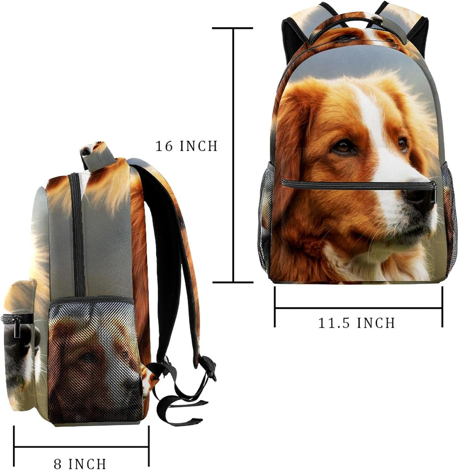 Dog Animal World Backpack Students Shoulder Bags Travel Bag College School Tote Backpacks