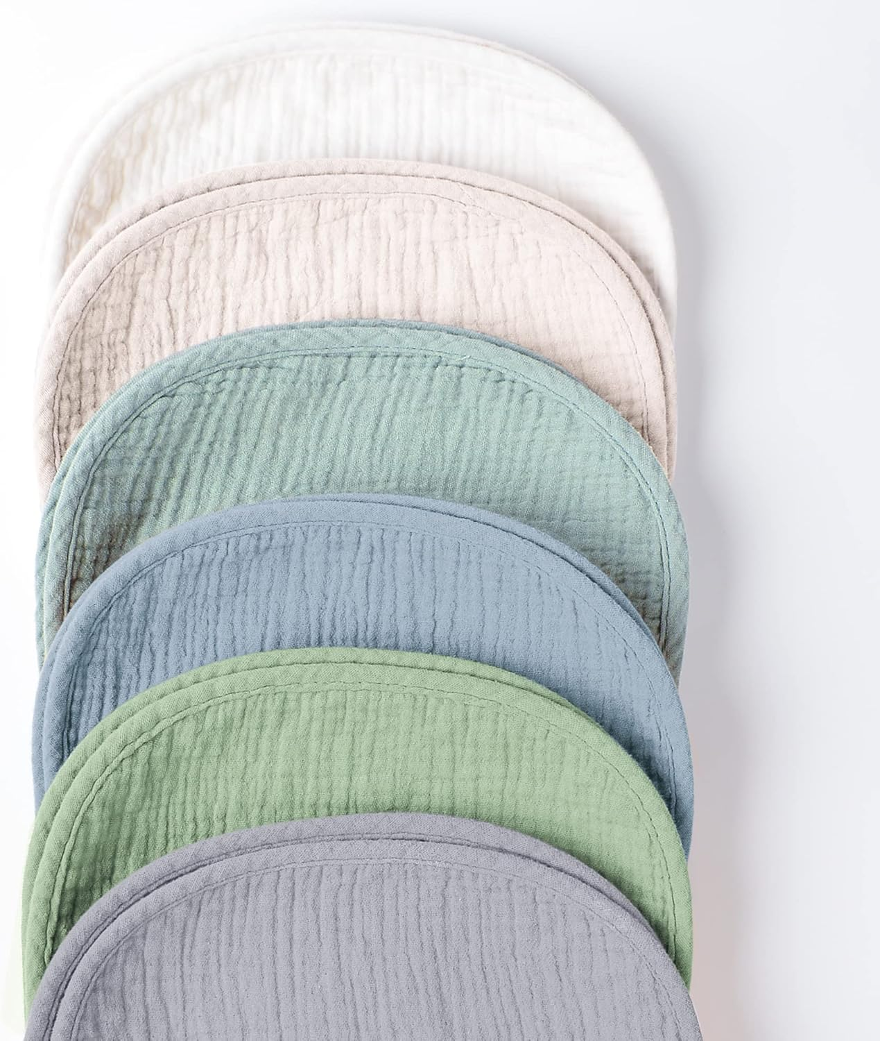 Konssy Muslin Baby Burp Cloths Sets for Unisex- 6 Pack Large 100% Cotton Burping Clothes for Newborn，Baby Girls and Boys - Blue image number 2