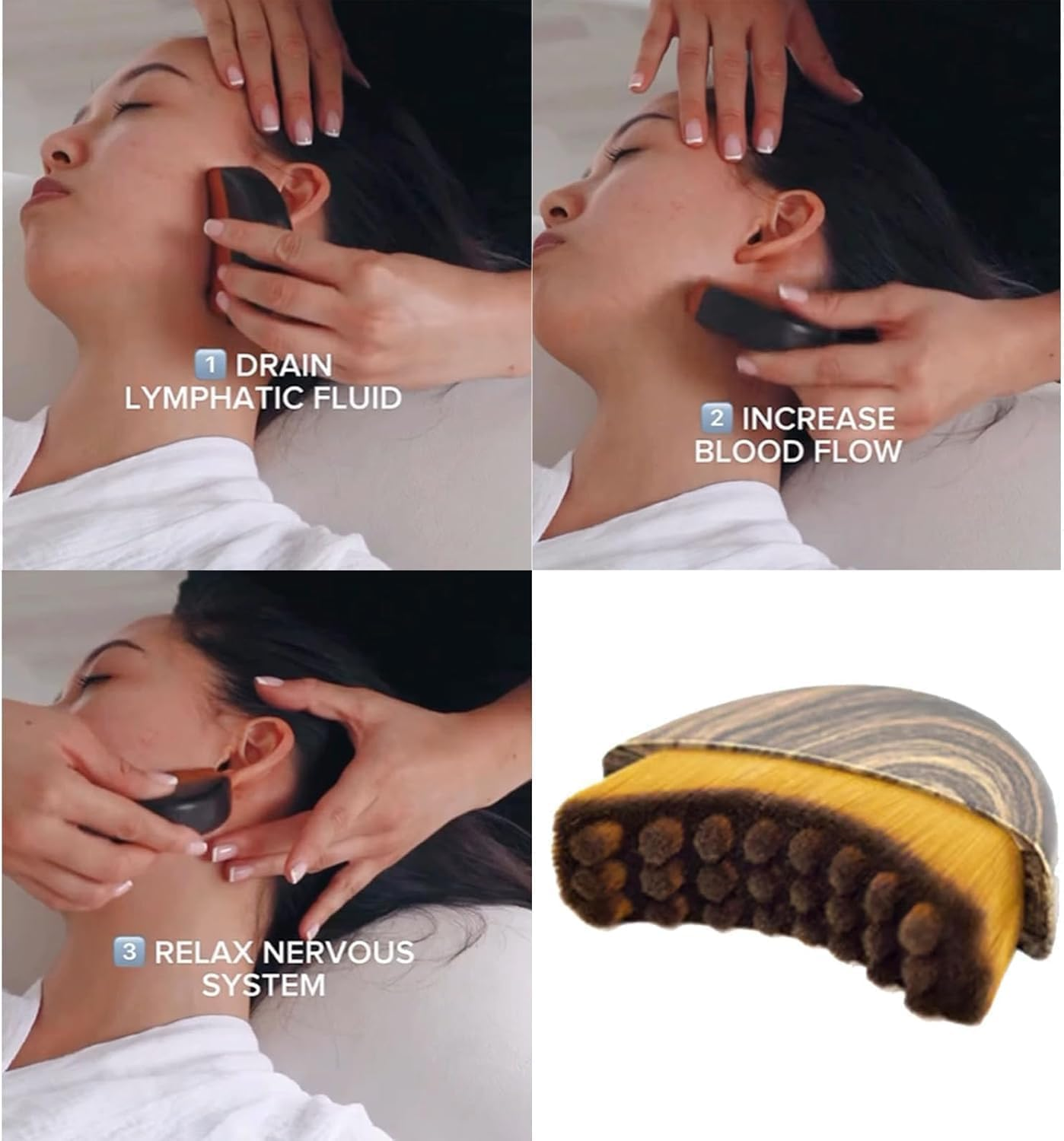 Lymphatic Contour Face Brush, Dry Brushing Face Brush, Chin & Jawline Sculpting, Ergonomically Designed to Fit the Skin Precisely (2PCS) image number 4