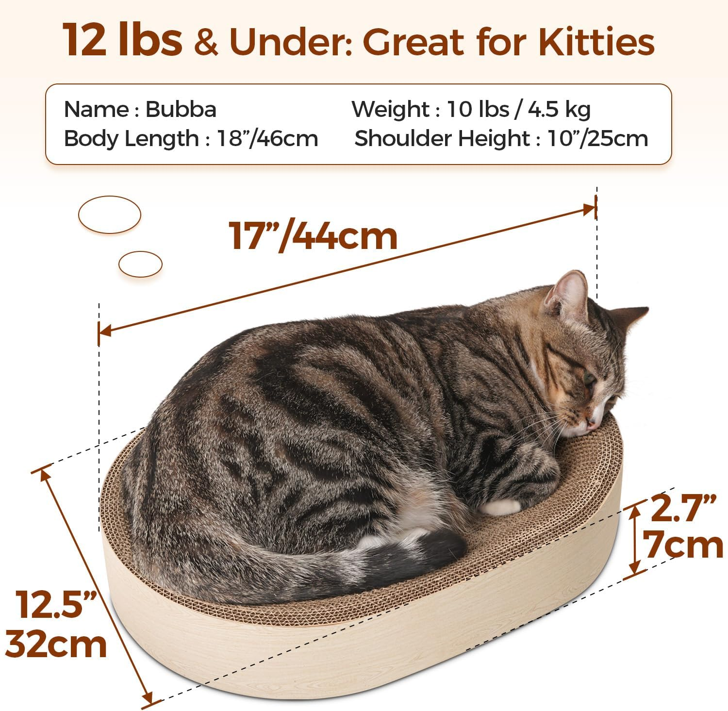 Comsaf Cat Scratching Board for Indoor Cats - Cardboard Scratch Pad, Oval Scratcher Bed for Kittens, Durable Bowl Circle, Furniture Protector from Claws image number 2