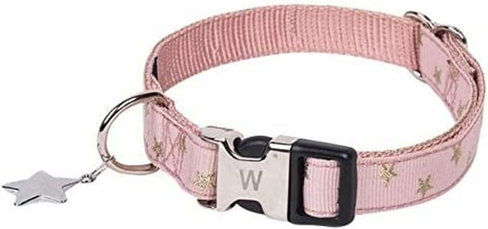 Wouapy Wouapy Star Collar for Dog, Pink Collar in 12 Mm Width for Neck of 22/32 Cm