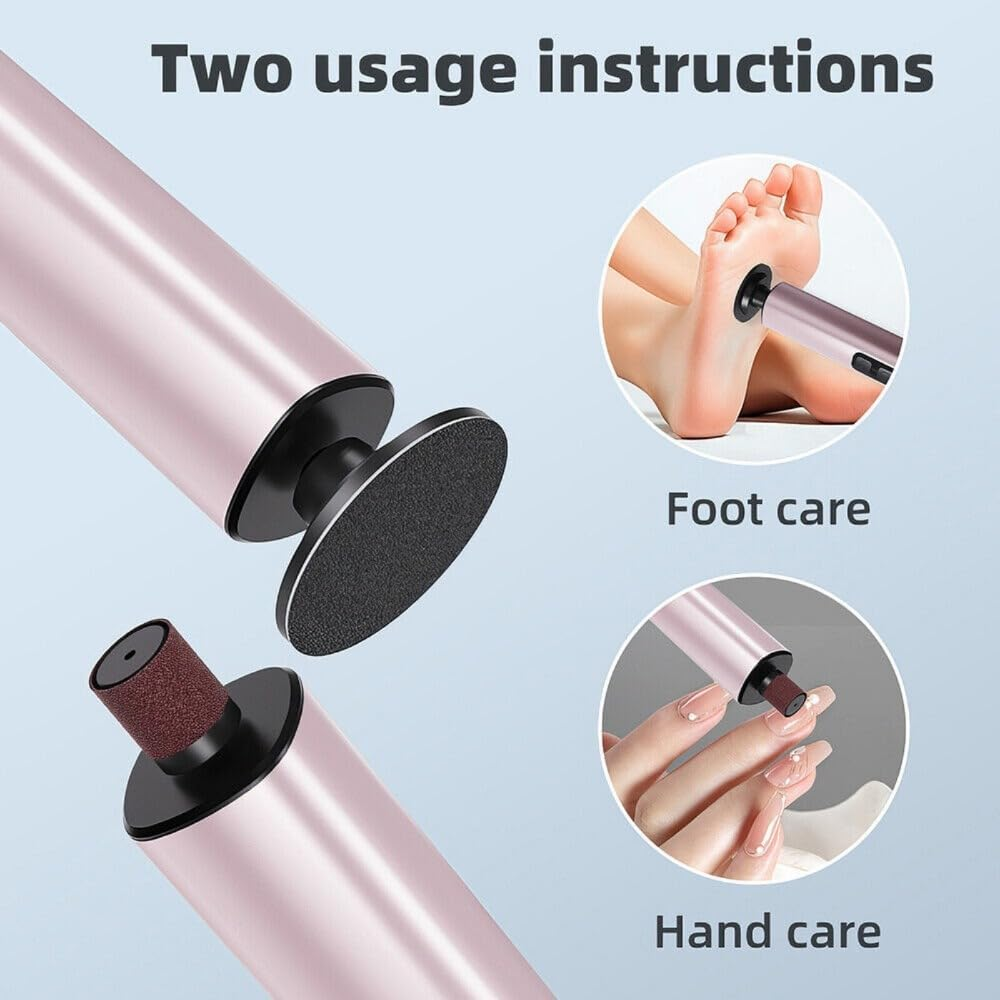2-In-1 Electric Foot File Callus Remover 9 Adjustable Speed USB for Home & Salon image number 2