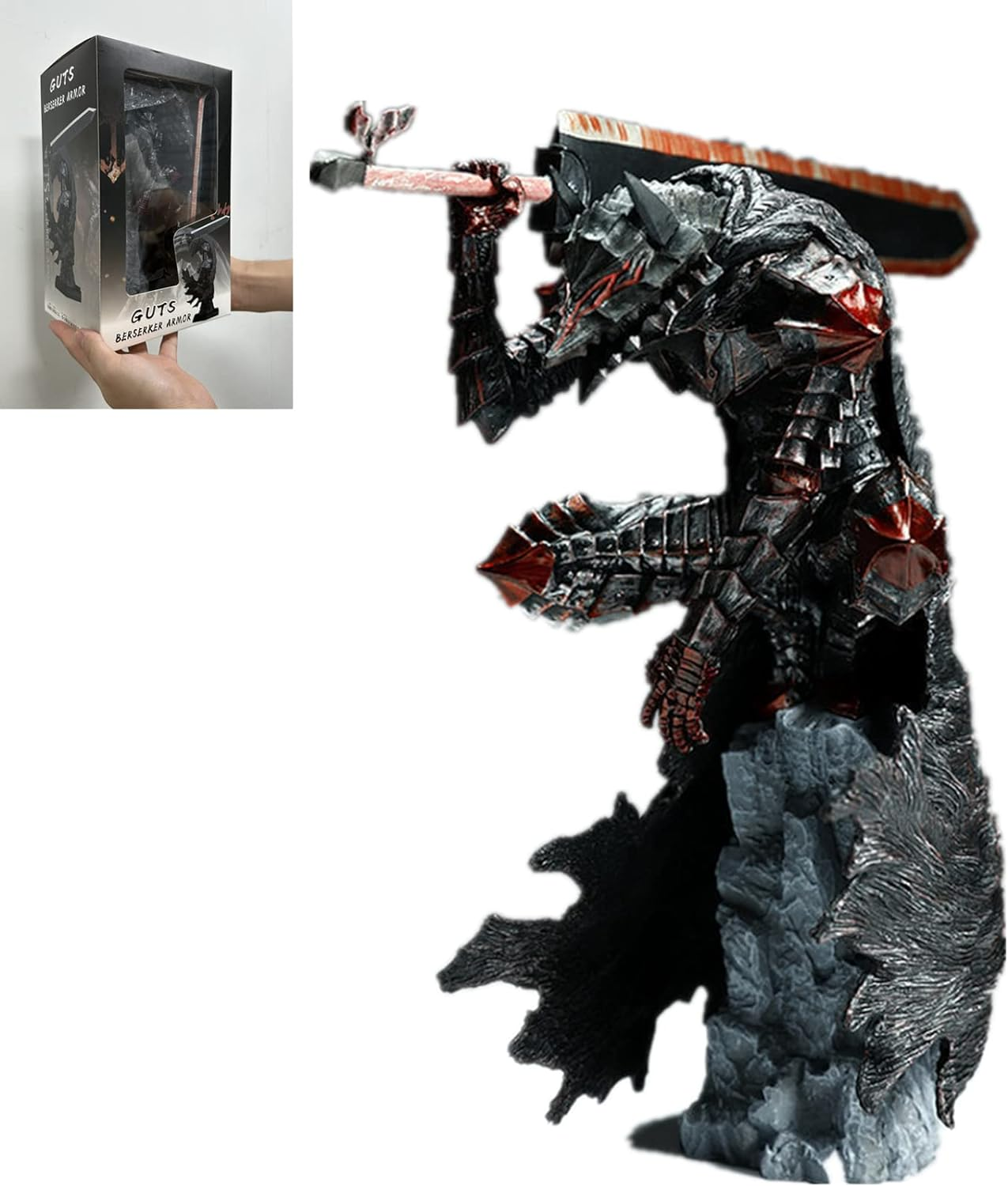 Berserk - Guts Anime Figures Model 25Cm9.8Inch Guts Battle Damaged Version Character Statue Toy Desktop Collections Decorations Kids Gift image number 5