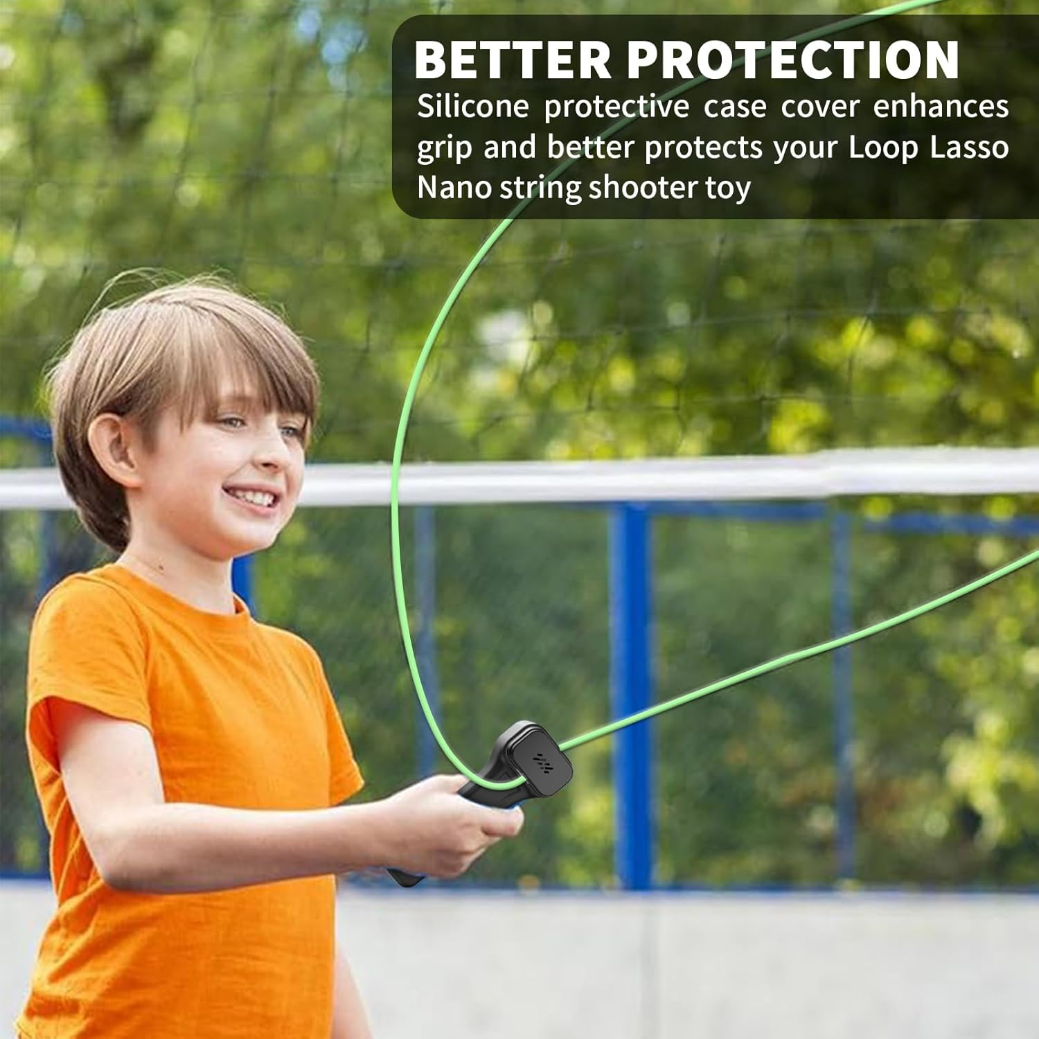 Silicone Case Cover for Loop Lasso Nano String Shooter Toy,Anti Slip Shockproof Protective Case Compatible Loop Lasso Nano String Shooter Toy, Cover for String Shooter Toy with Lanyard (Black) image number 3