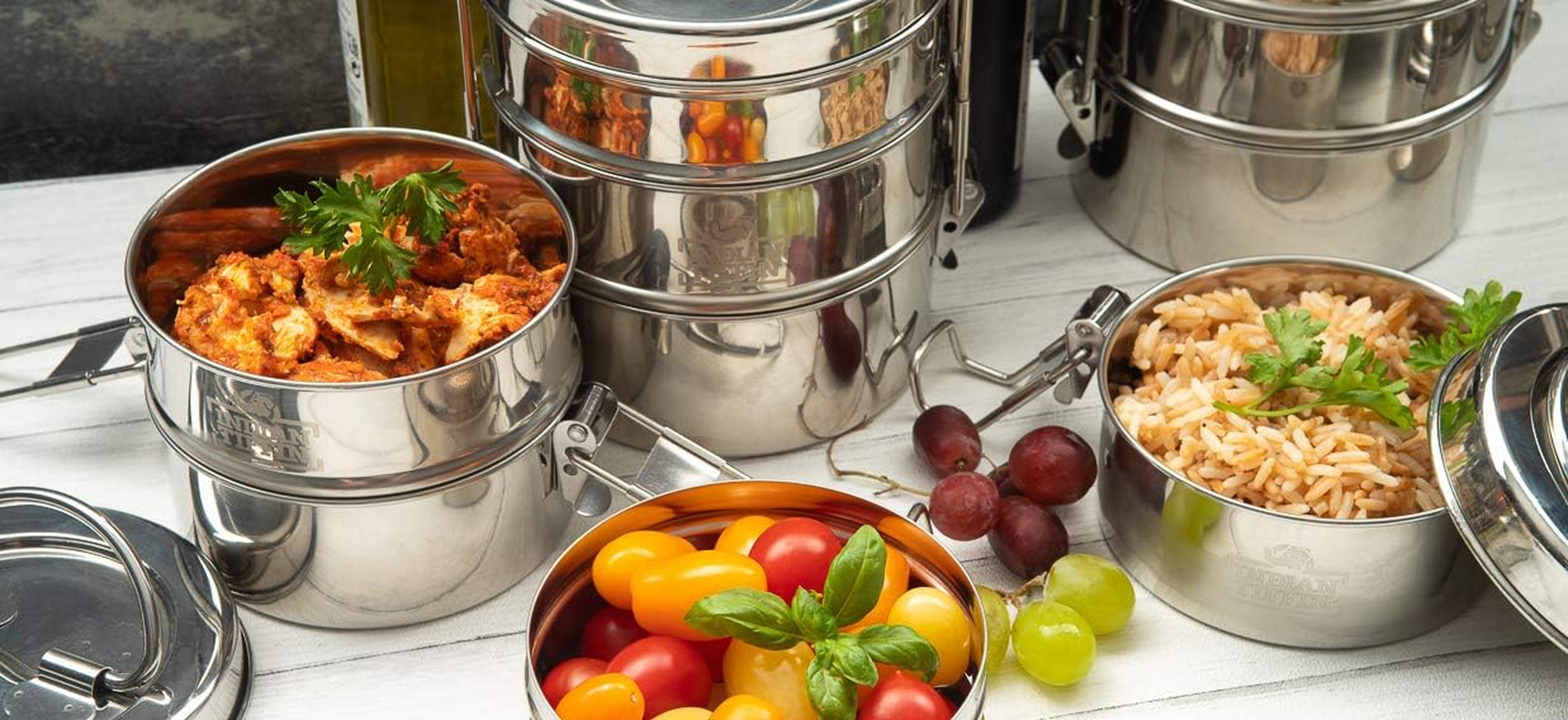 Indian-Tiffin 4 Tier Tiffin Box (Large) image number 3