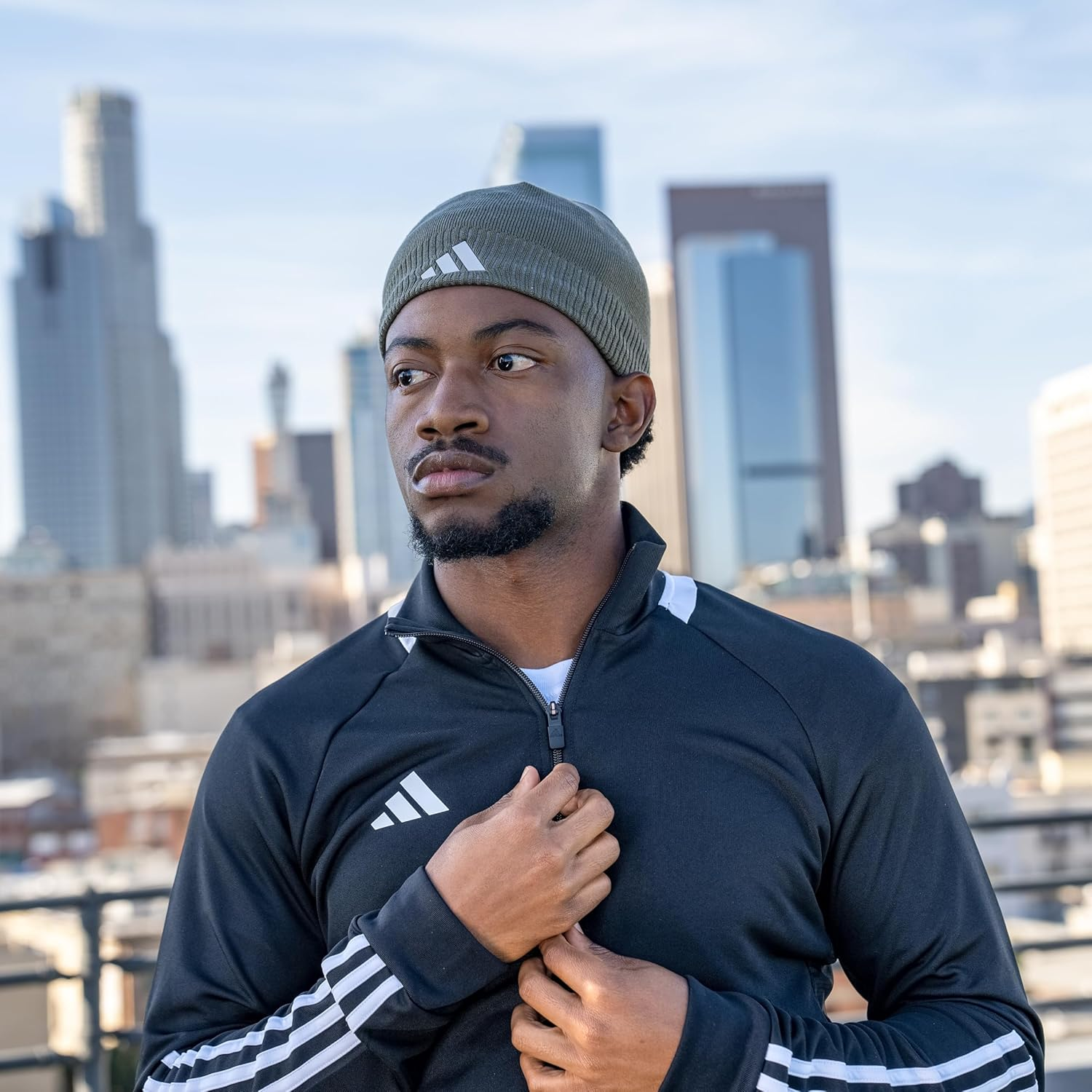 Adidas Mens Creator 3 Beanie &ndash; Skull Cap Winter Hat - Black/Carbon Grey/Onix Grey image number 6