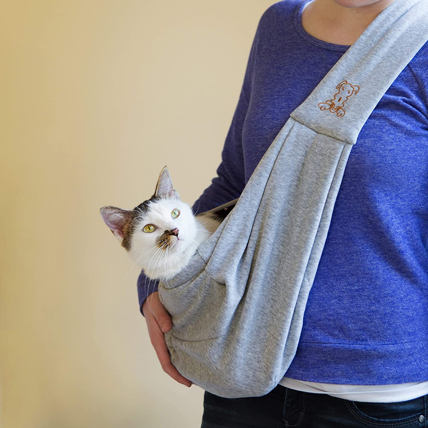 Iprimio Dog Sling/Cat Sling - Reversible Carrier Bag/Papoose. Pet Carrier, Dog Carrier. Dog Purse. Dog Travel Bag - Small Dog Carrier. Soft Pouch and Tote - Grey image number 4