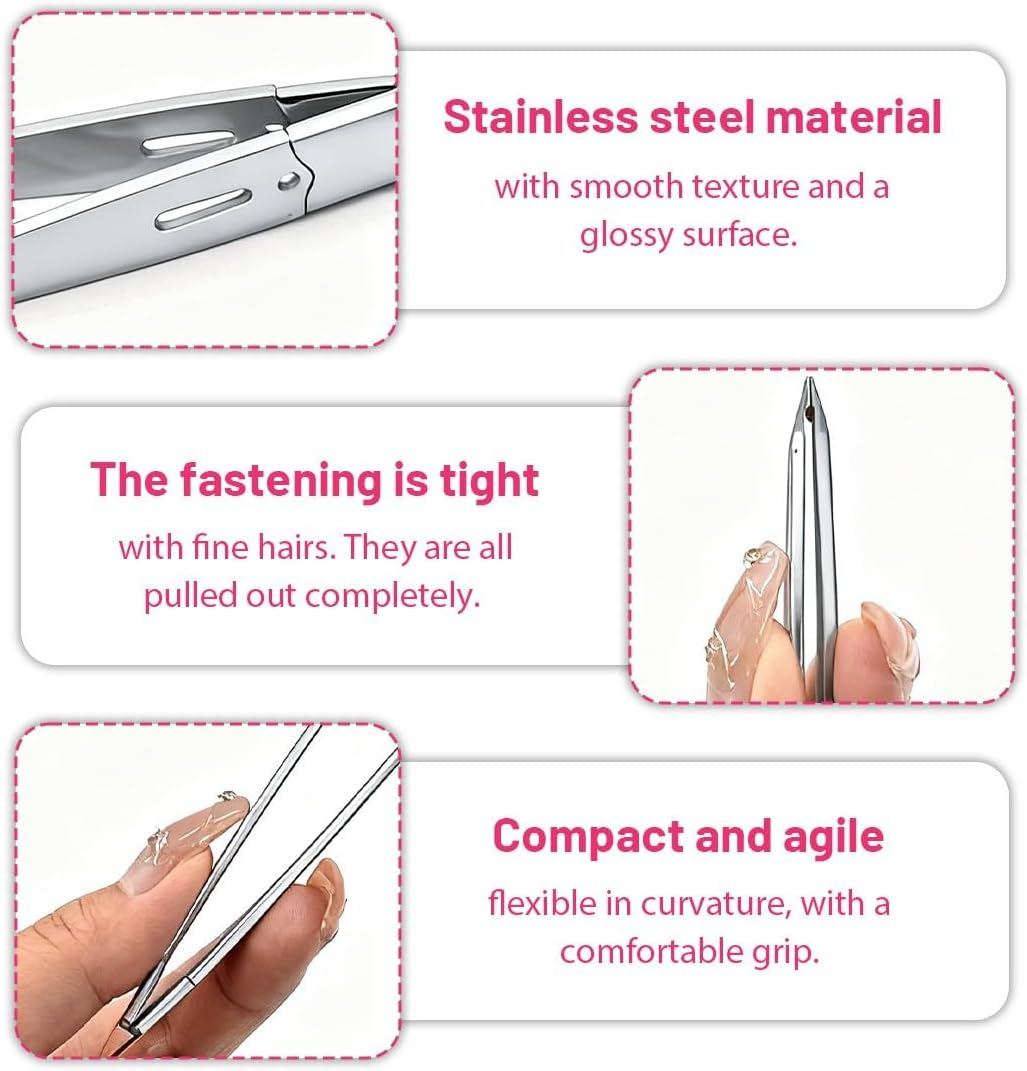 JYNXOR Tweezers, Tweezers, Eyebrow Plucking, Professional Precision Eyebrow Tweezers for Women and Men, Comes with Eyebrow Scissors, for Eyebrows, Beard