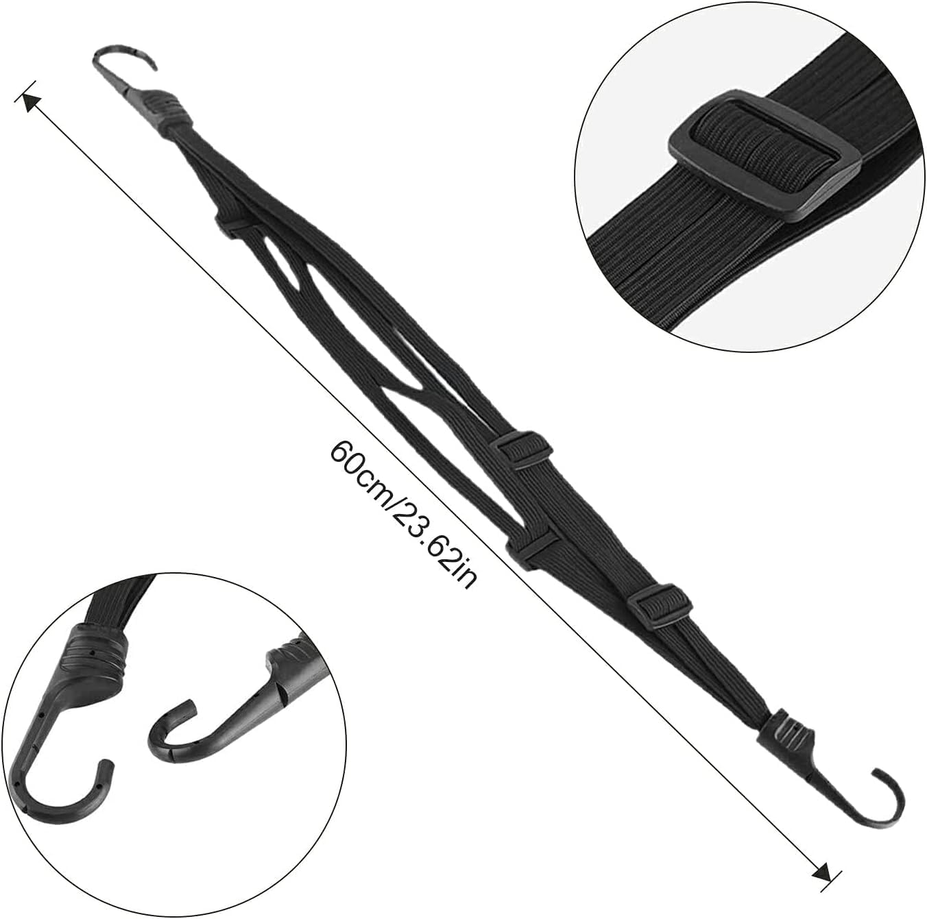 1Pc Motorcycle Helmet Net Luggage Cargo Net with 1 Elastic Luggage Strap, Motorcycle Cargo Net with Helmet Rubber Rope, Elastic Luggage Bungee Net with Helmet Strap image number 5