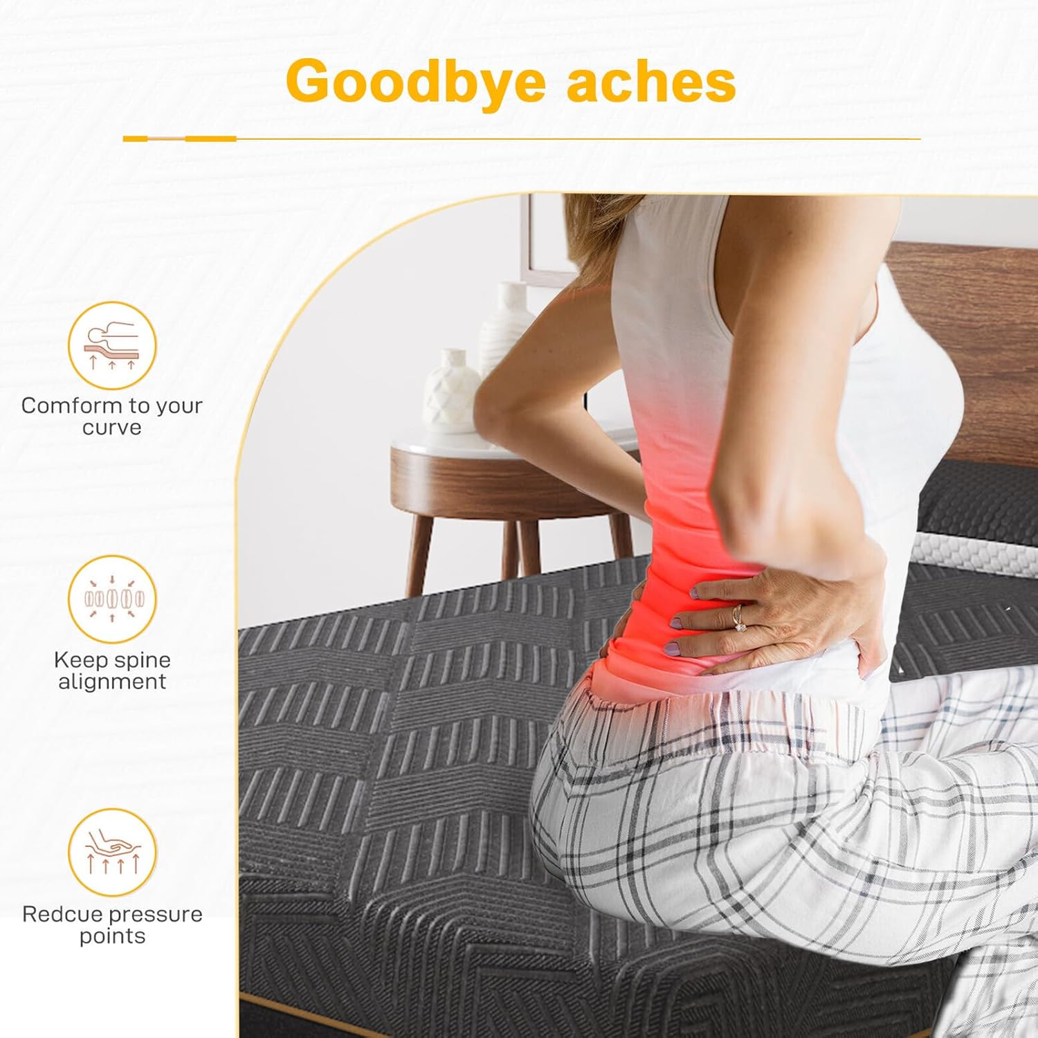 Duchess Mattress Double Size,Gel Memory Foam Mattress in a Box for Cool Sleep & Motion Isolation Pressure Release and Comfortable Sleep image number 5