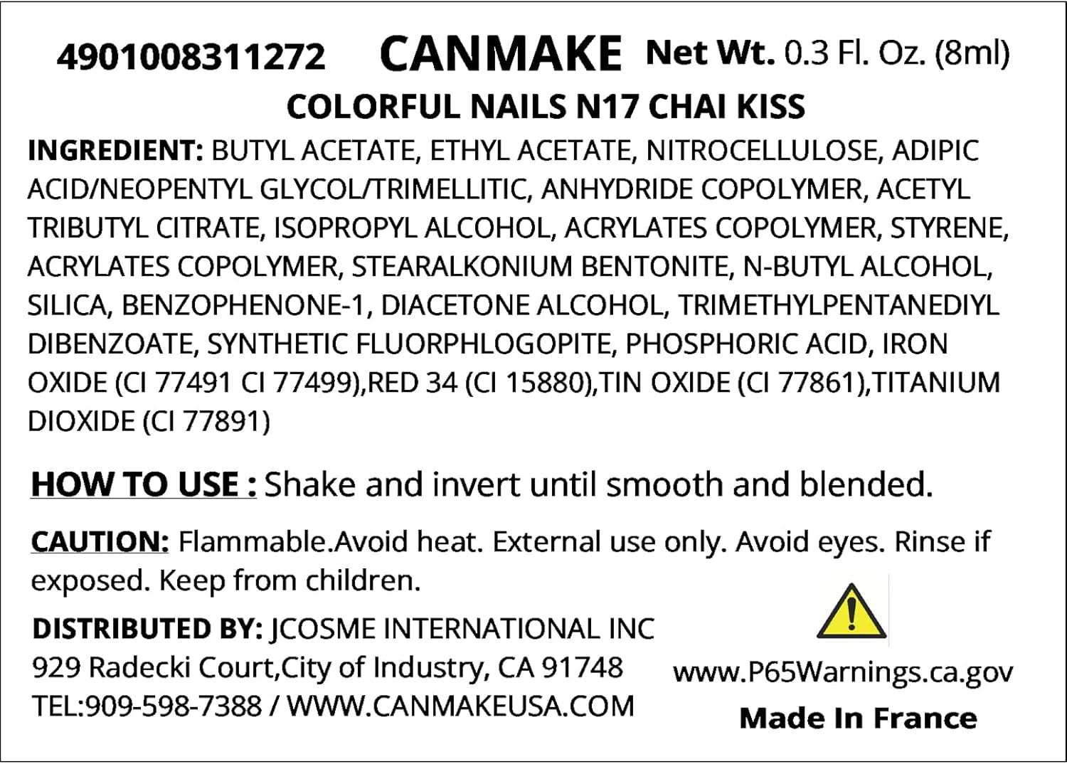 Canmake Colorful Nails N17 Cream Chai image number 5