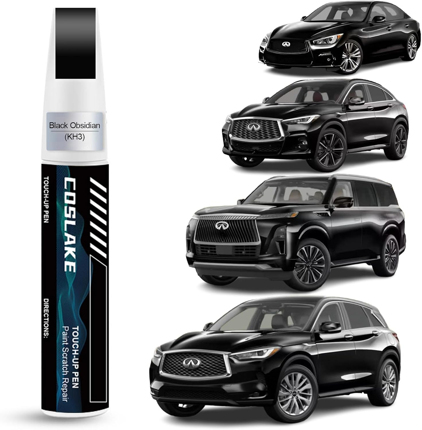 Car Touch up Paint(Graphite Shadow(Kad)) for INFINITI, Car Paint Scratch Repair Kit, Quick & Easy Solution to Repair, 2 in 1 Scratch Remover Pen with 2PCS Disposable Micro Applicators