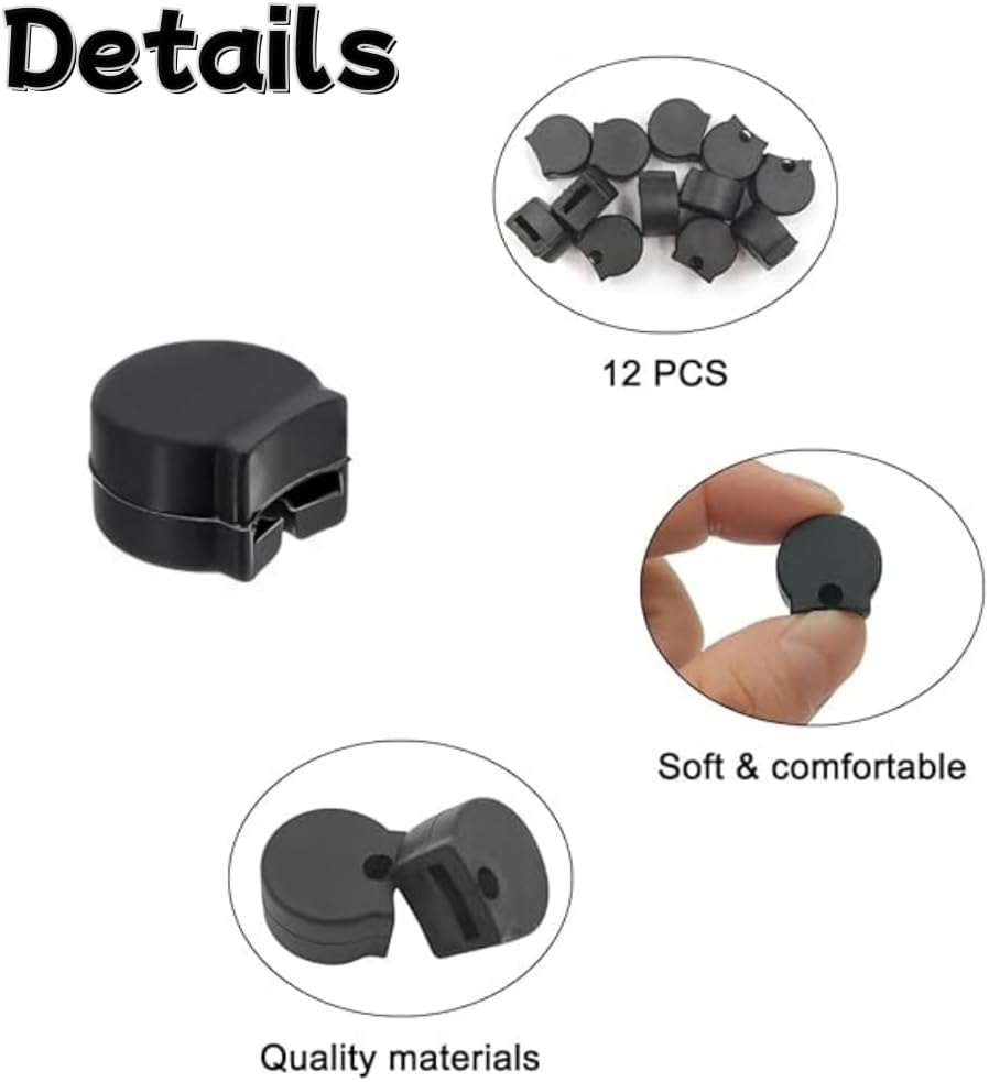 12 Pack Rubber Clarinet Thumb Rest Cushion Protector, Black, Soft Thumb Pads Fit for Most Clarinets image number 5