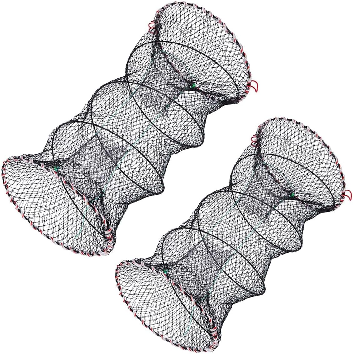 AIMALL 2 PCS Multifunctional Fishing Net for Crab, Shrimp, and Fish, Retractable Nylon Mesh Net with Casing Buckle and Plating Framework, 23.6 X 17.7 Inches image number 5