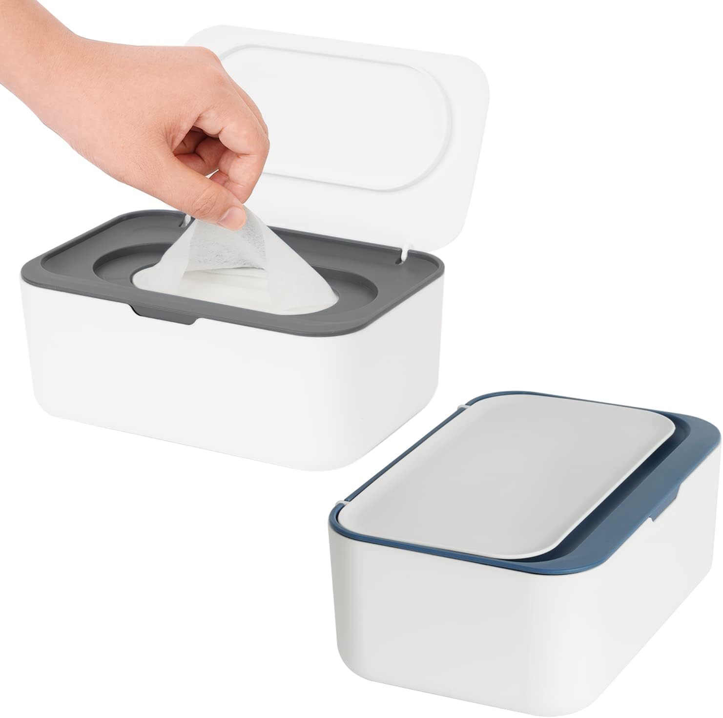 Seposeve Wipes Dispenser, Wipe Holder for Baby & Adult, Refillable Wipe Container, Keeps Wipes Fresh, One-Handed Operation. Non-Slip, Easy Open/Close Wipes Pouch Case, Grey, 0.25 Kilograms - 2 Orange image number 6