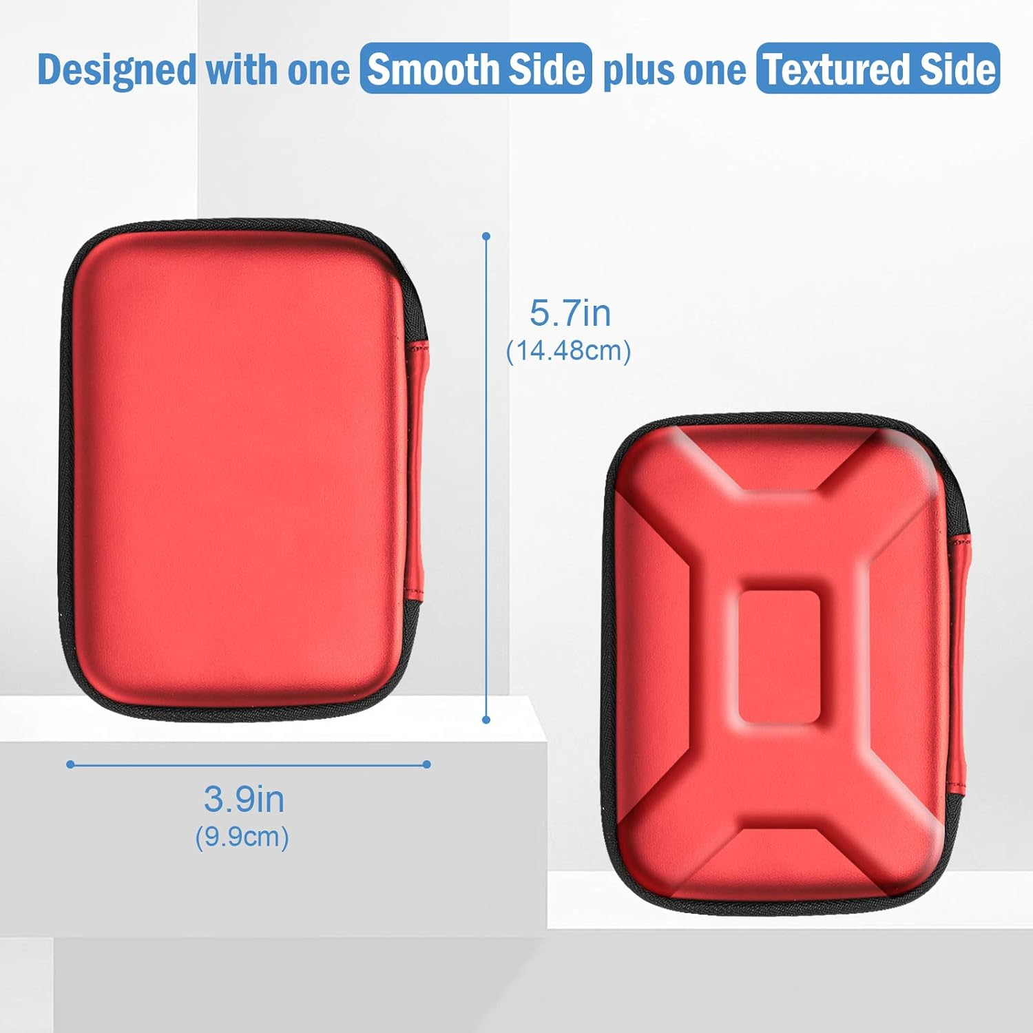 Procase Portable Hard Drive Case for Canvio Basics Western Digital WD Elements My Passport Seagate Portable Backup plus Slim 1TB 2TB 3TB 4TB USB 3.0, 2.5&rdquo; Portable External Hard Drive Case -Red image number 5