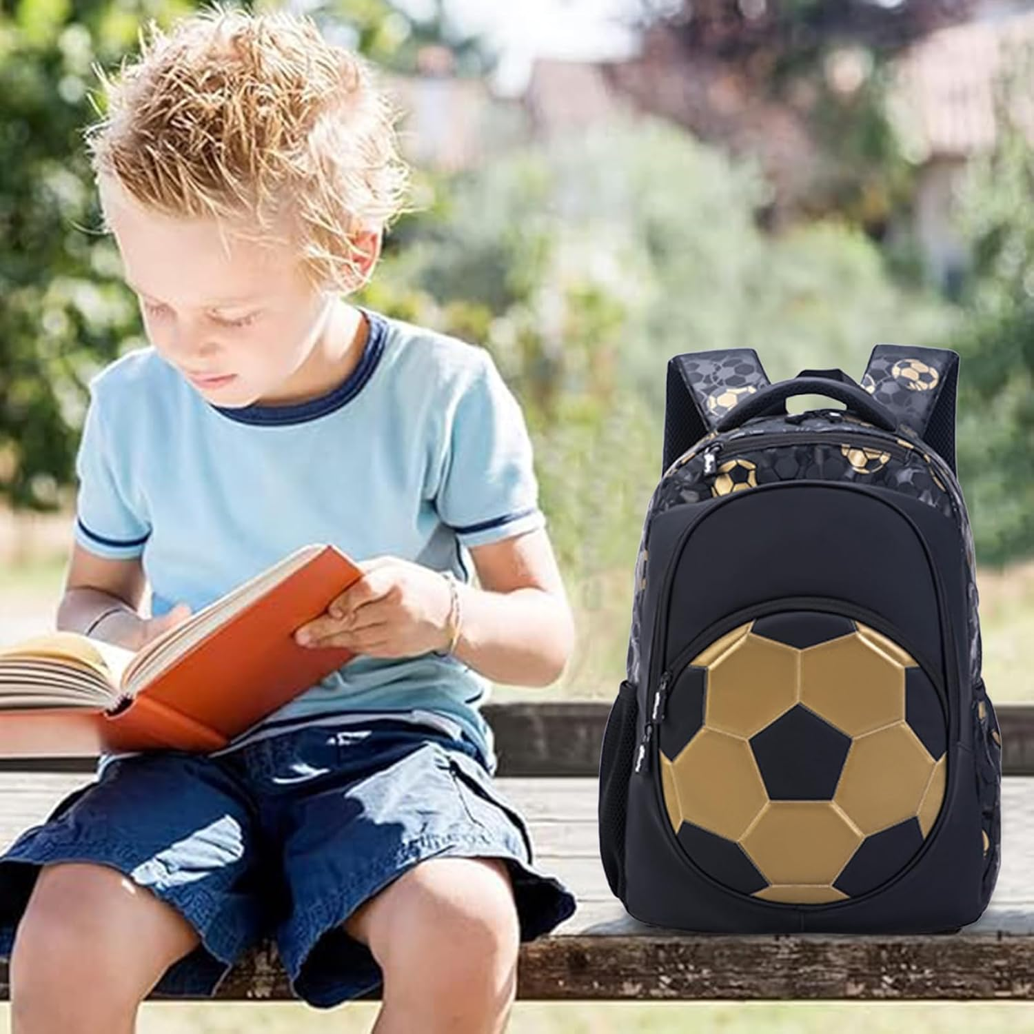 Acunny Teenage Backpack, Kids Backpack | Kids Backpack Waterproof Sports Backpack | Football Backpack, School Bag for College, Camping, Campus, Mobile Phone, Cup, Travel image number 3