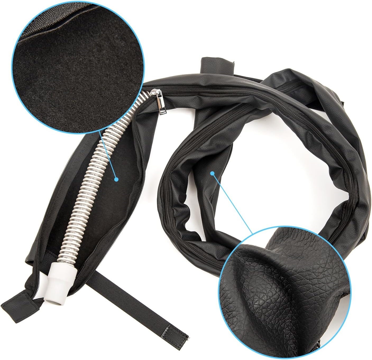 6.3Ft CPAP Hose Cover for Resmed Climatelineair Airsense 10 & 11, Cat Proof CPAP Tube Cover, Full Zippered Insulator Wrap Prevent Rainouts CPAP Hose Cover, Double-Sided Hose Wrap for Heated Tubing image number 4