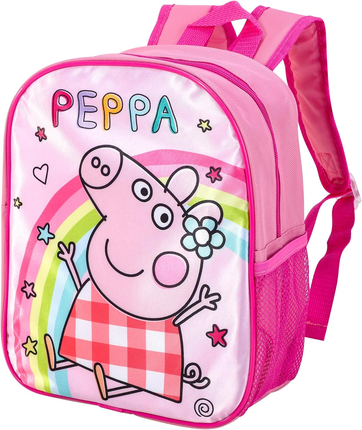 Peppa Pig Backpack Kids Premium Rucksack Girls Back to School Carry Bag Adjustable Shoulder Straps Premium Travel Backpacks, Pink, One Size
